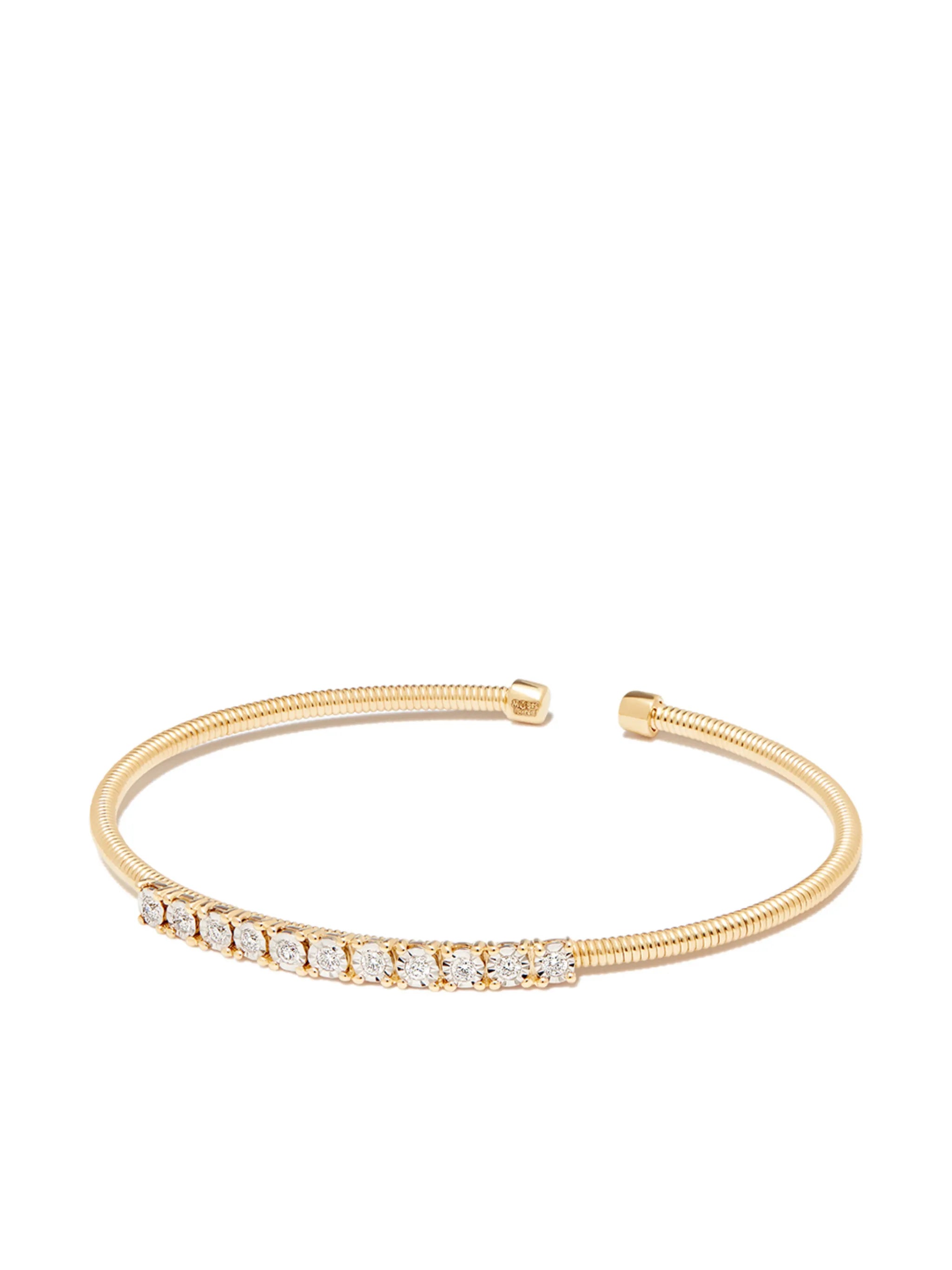 14kt yellow gold Bea diamond cuff
