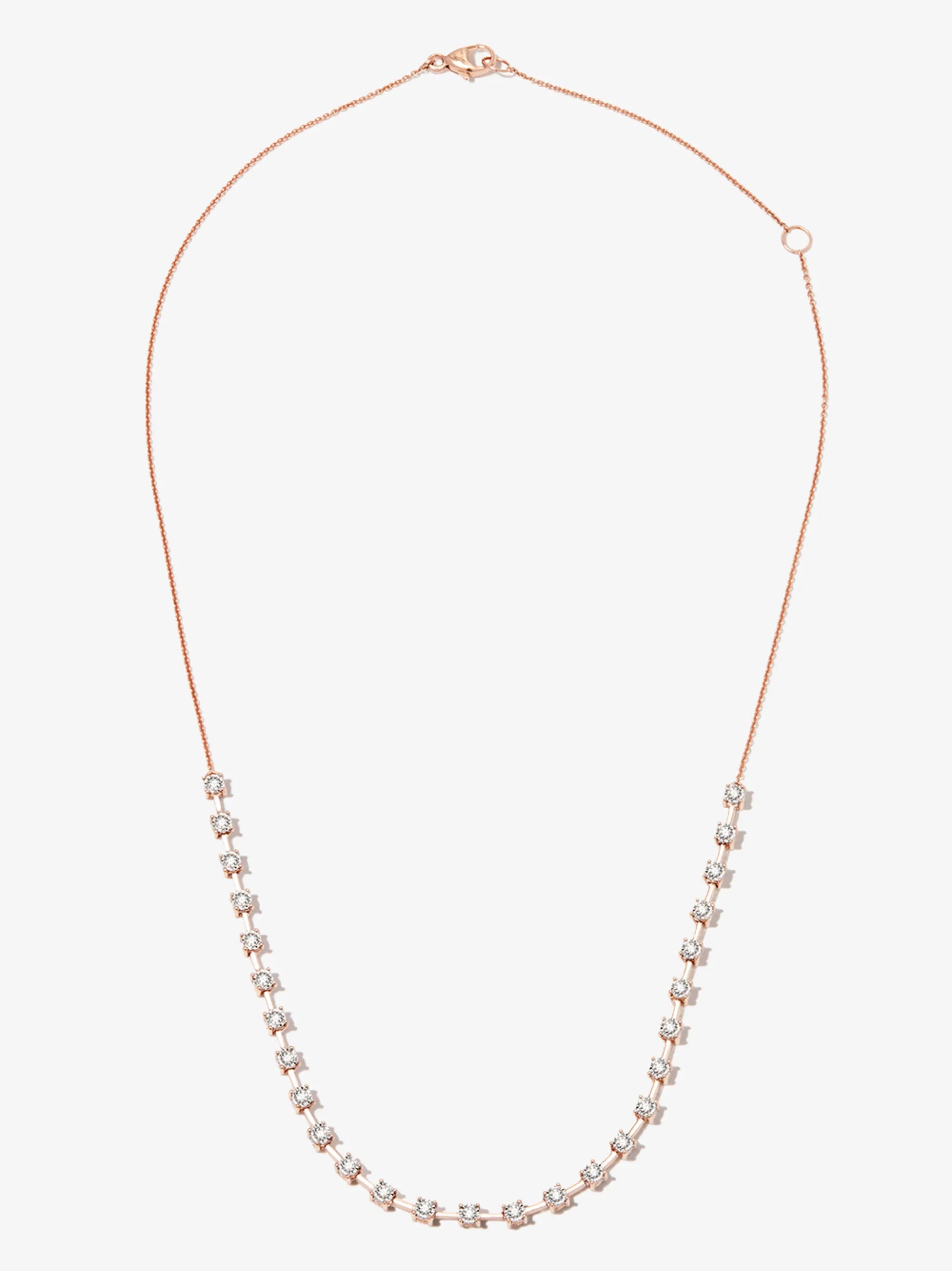 14kt rose gold Ava Bea diamond tennis necklace