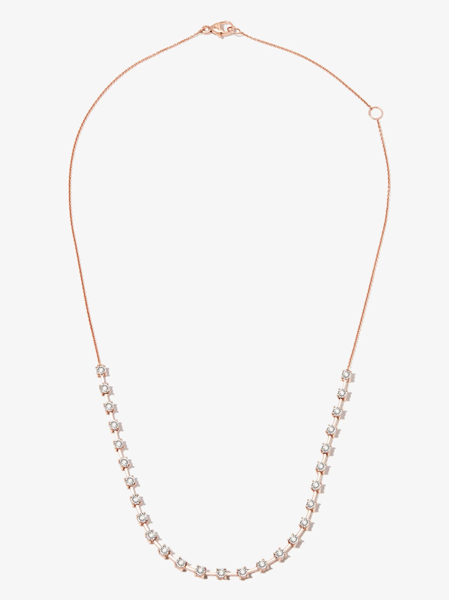 14kt rose gold Ava Bea diamond tennis necklace