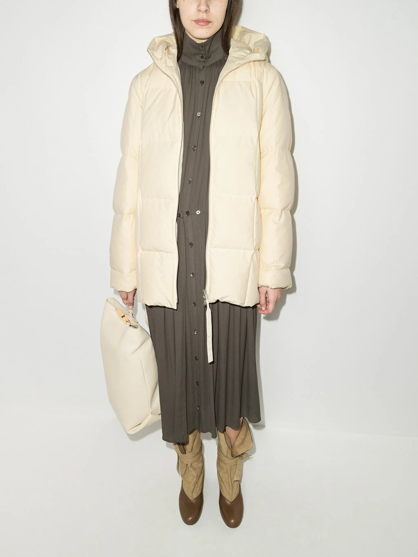 quilted hooded puffer jacket