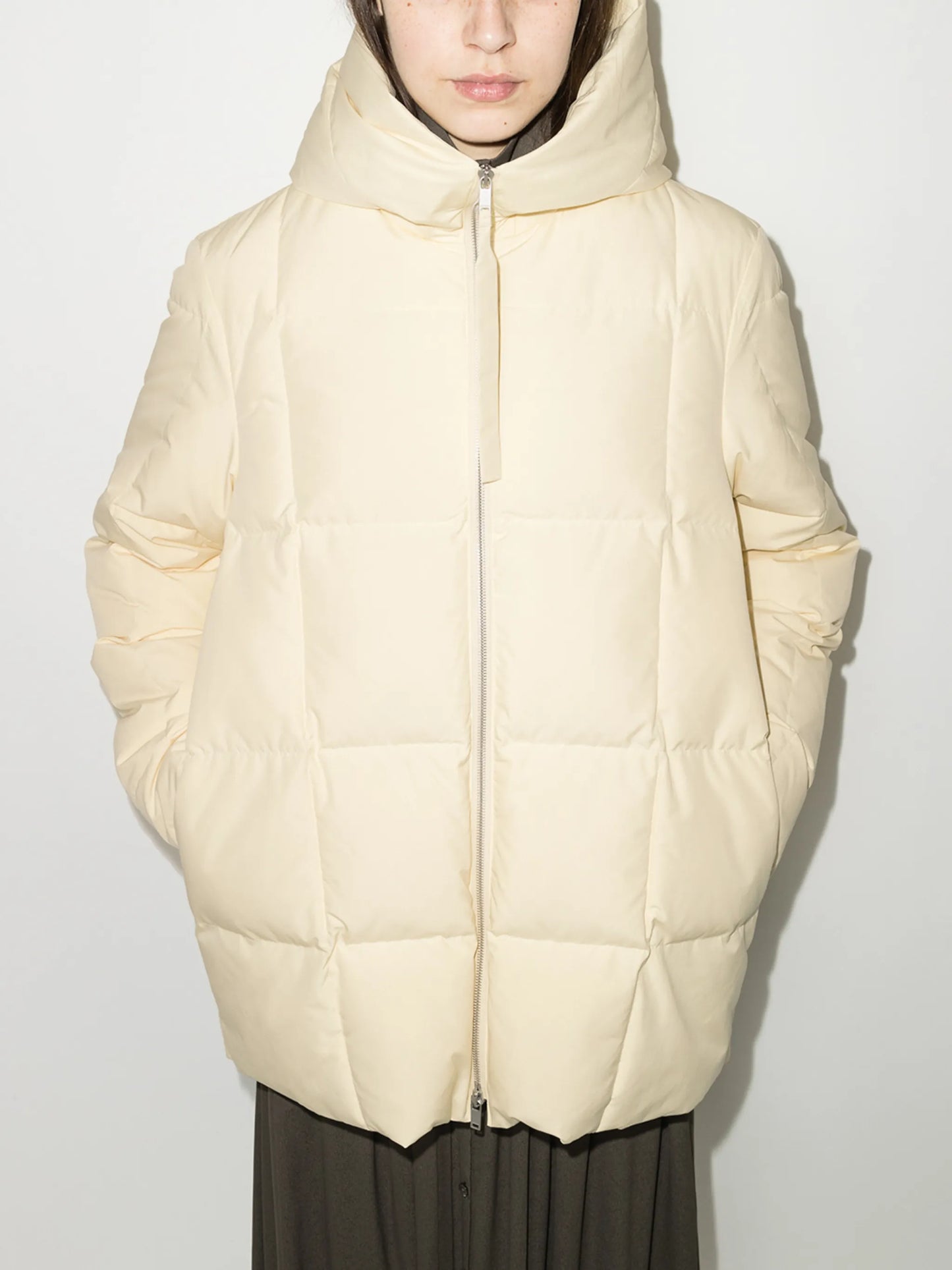 quilted hooded puffer jacket