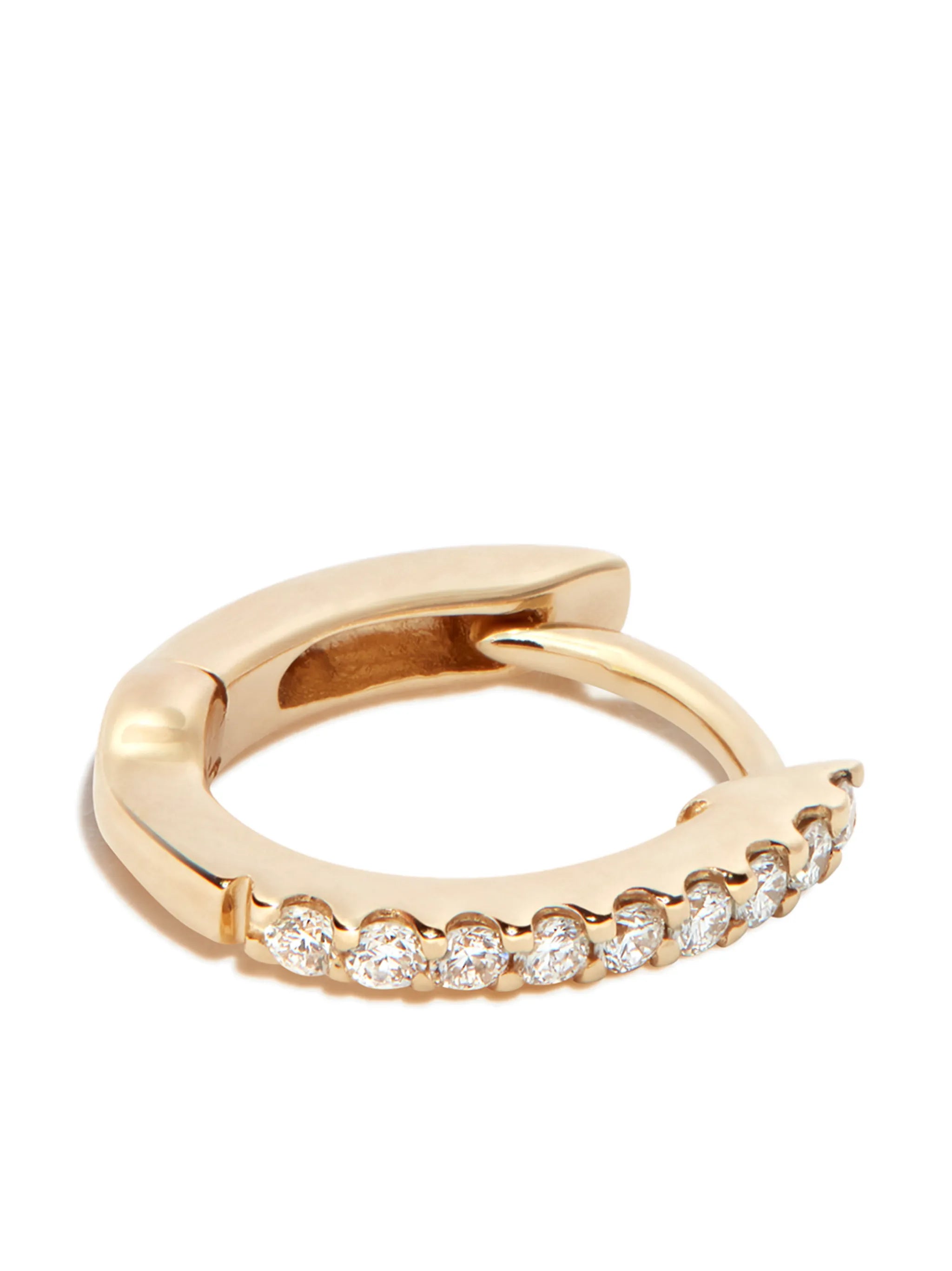 14kt yellow gold diamond huggie earrings