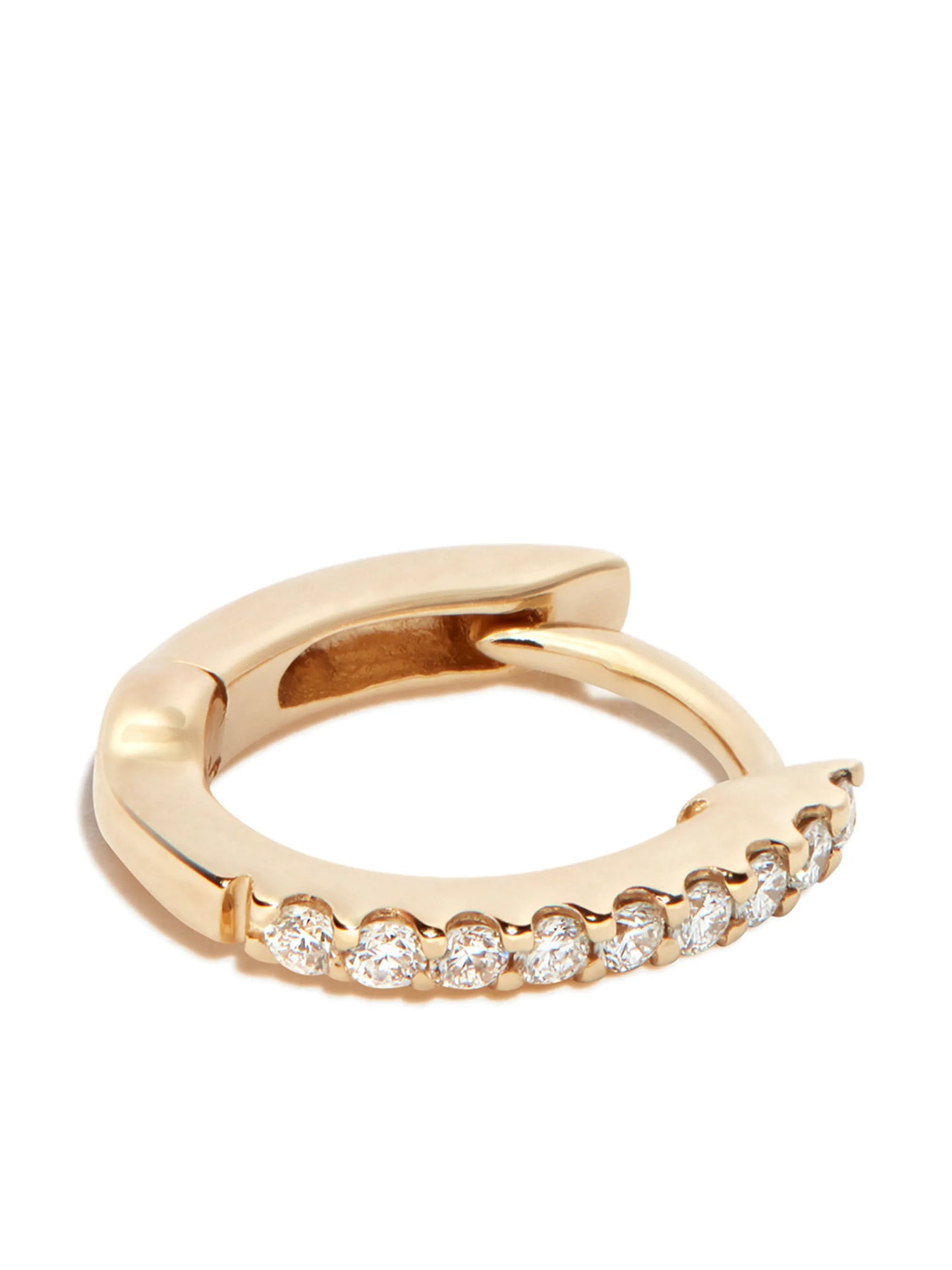 14kt yellow gold diamond huggie earrings