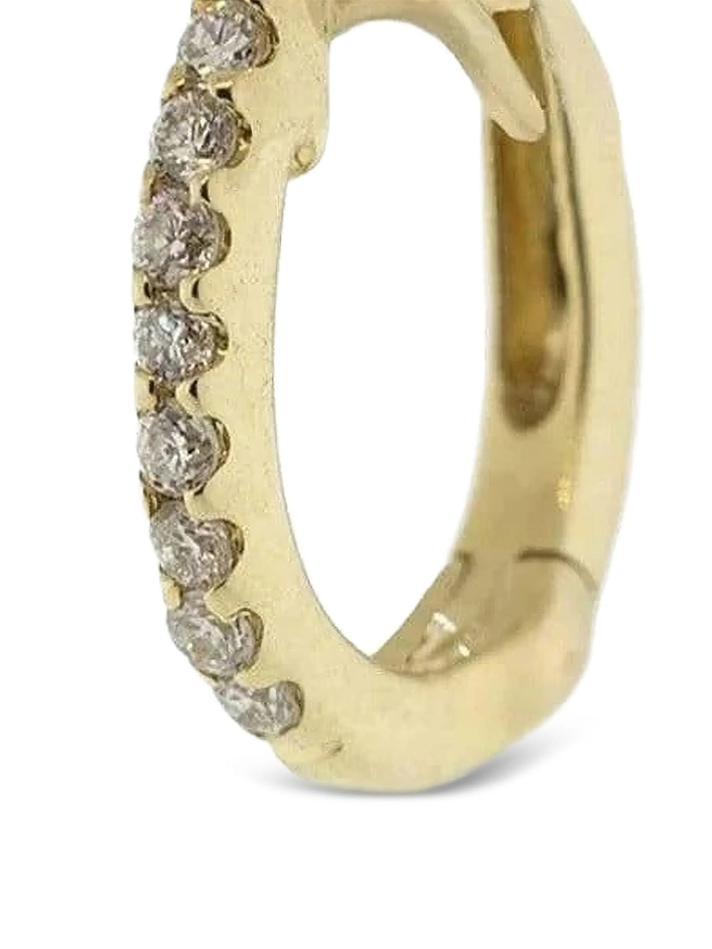 14kt yellow gold diamond huggie earrings