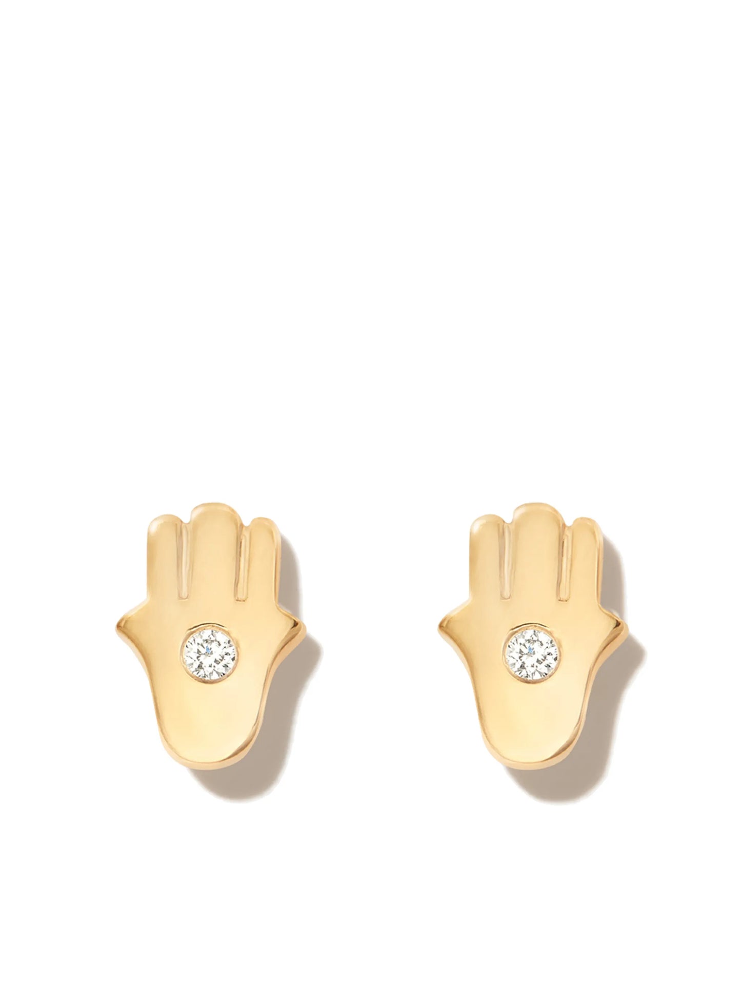 14kt yellow gold Hamsa diamond stud earrings