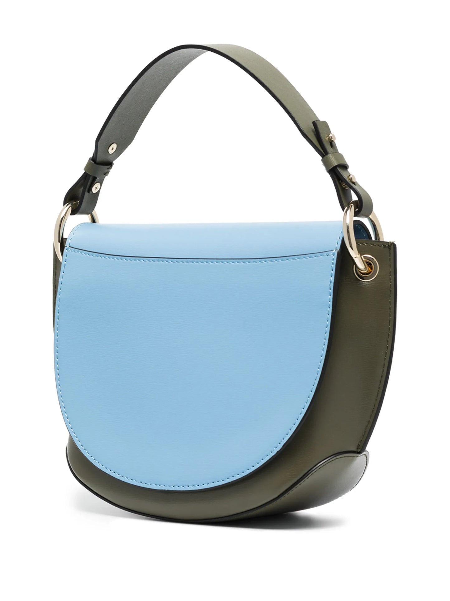 embossed-logo leather shoulder bag