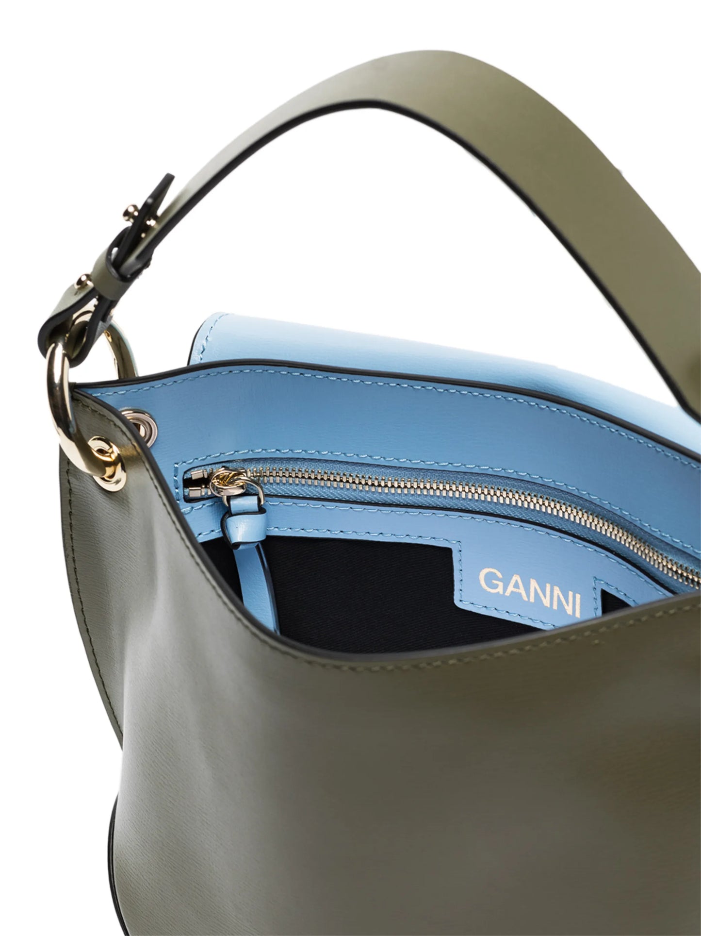 embossed-logo leather shoulder bag