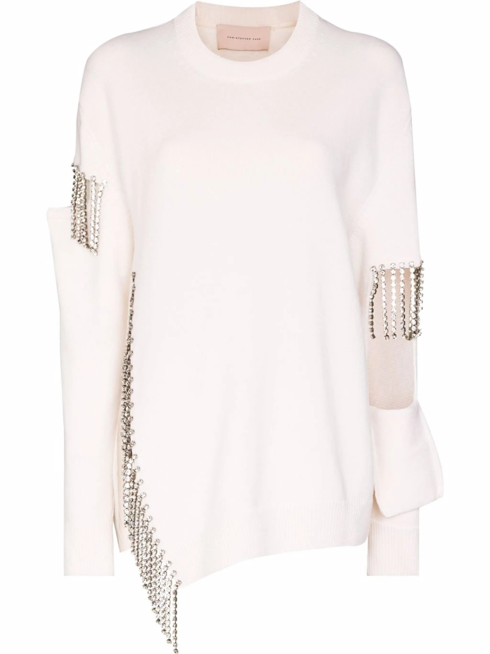 fringed virgin wool jumper