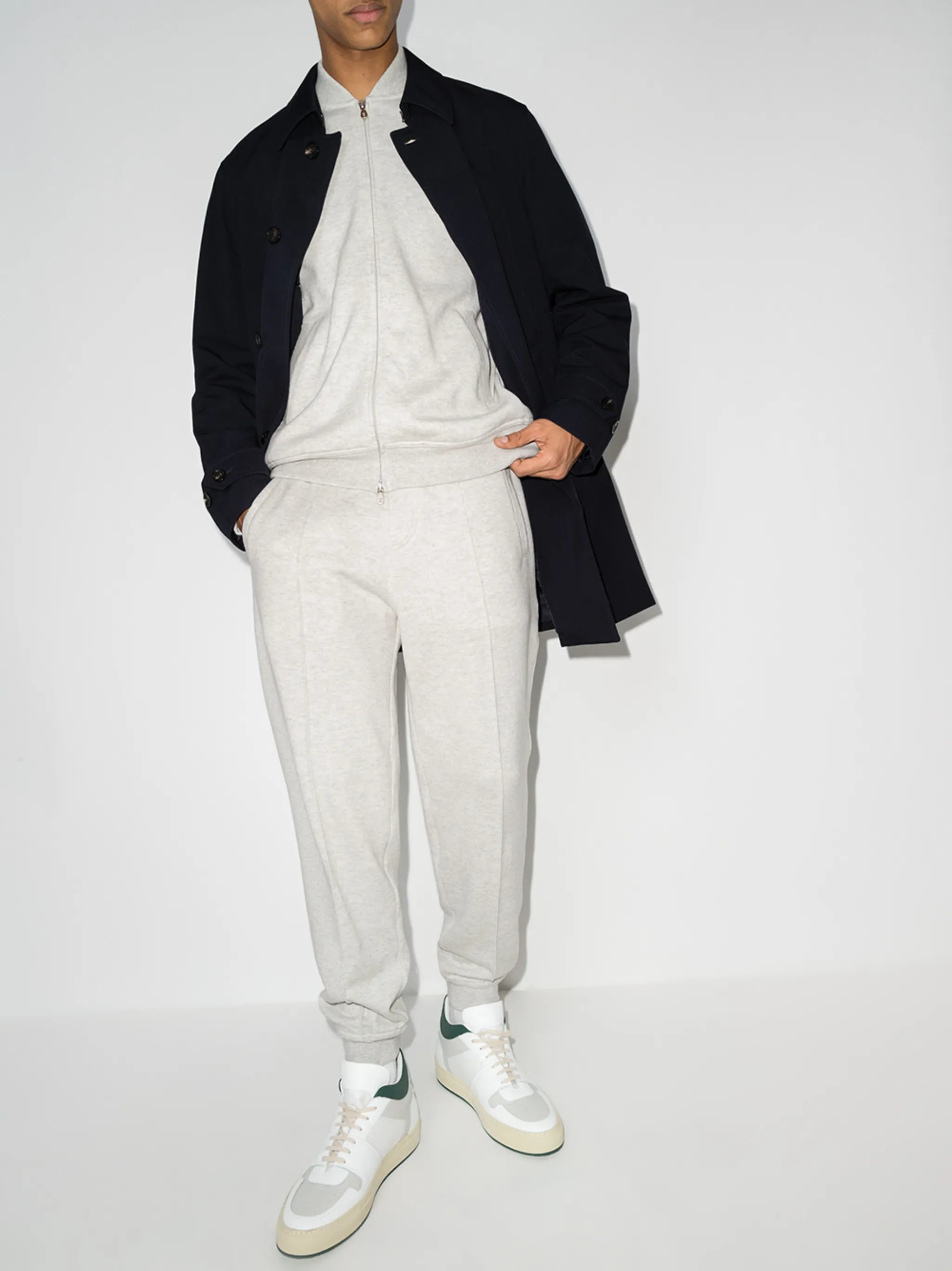 drawstring-waist tapered track pants