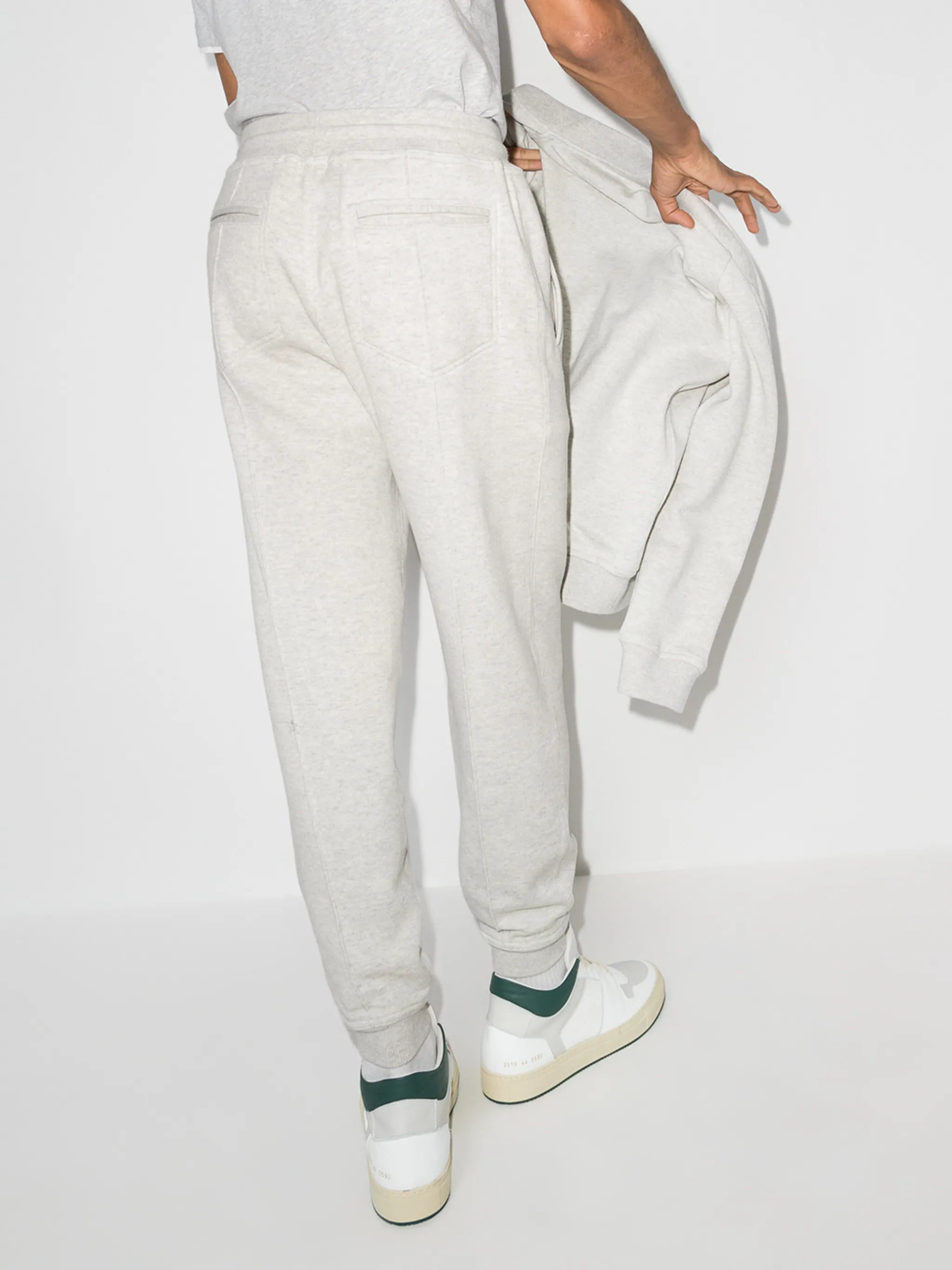 drawstring-waist tapered track pants