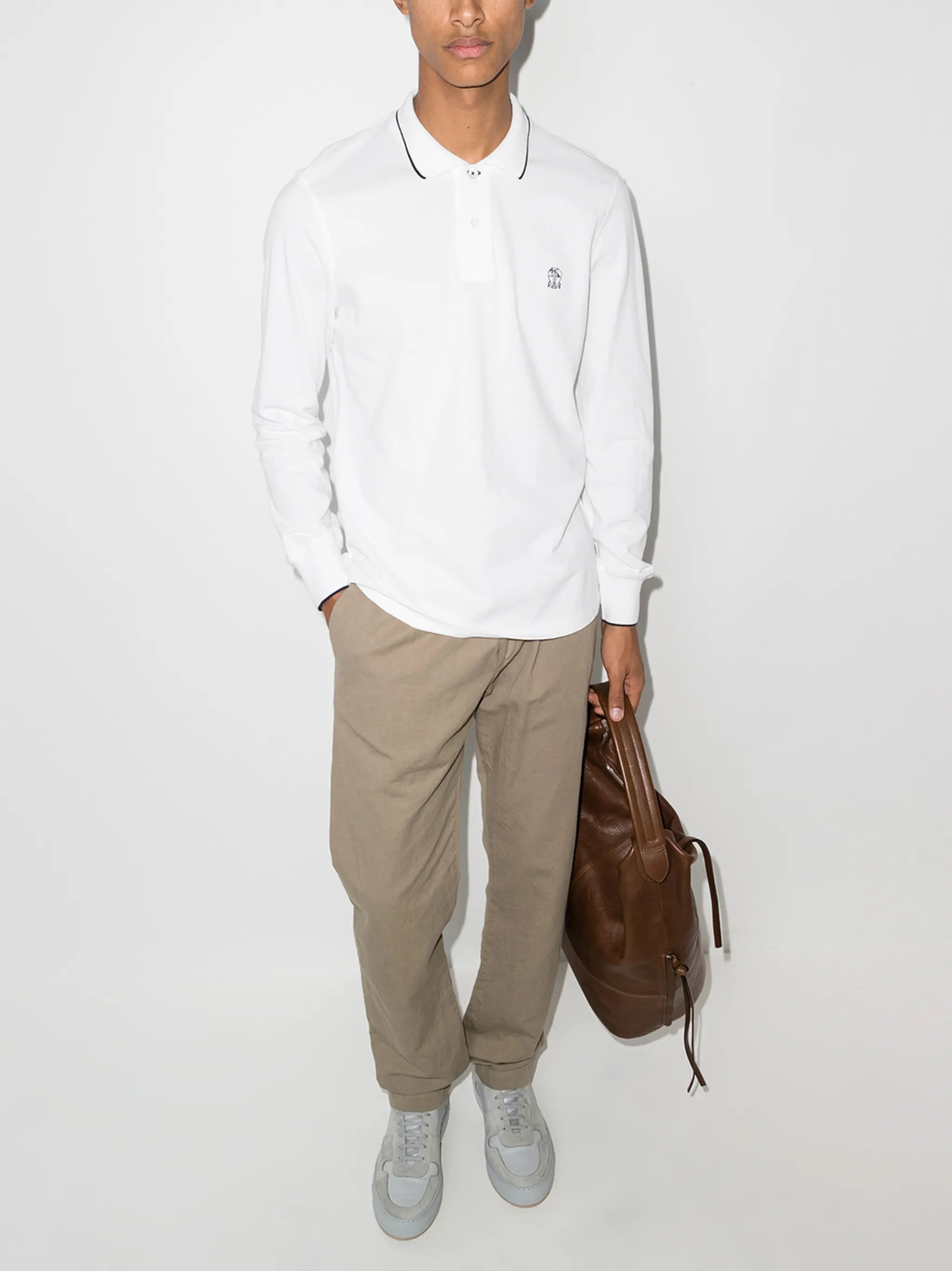 embroidered logo polo shirt