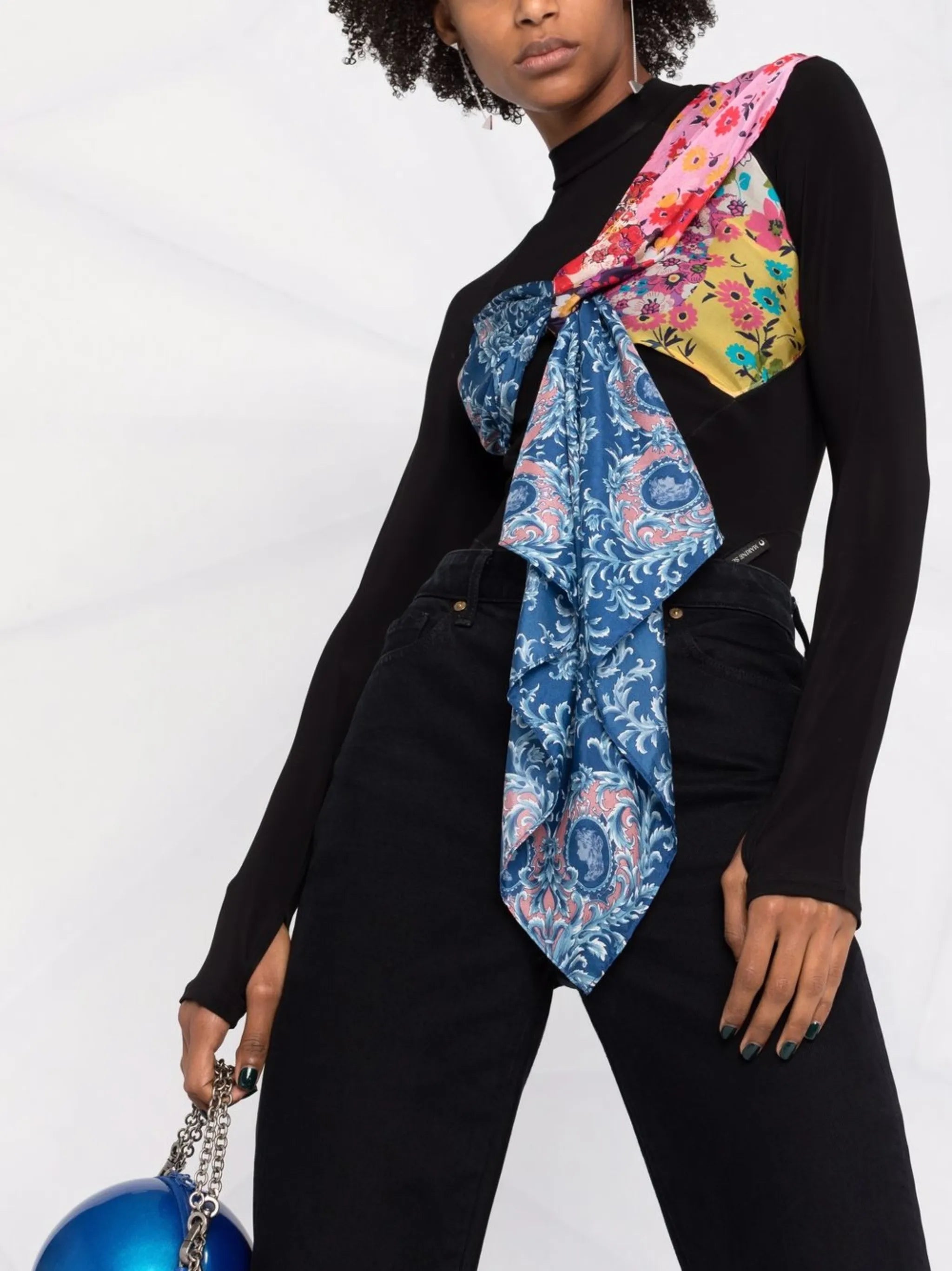 draped scarf detail top