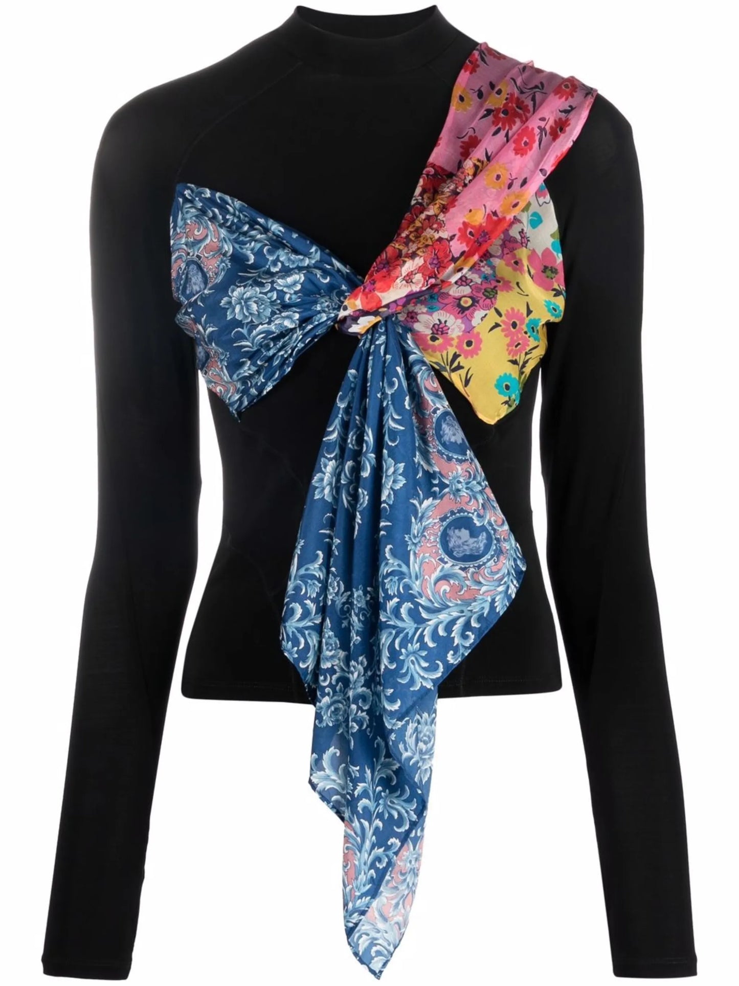 draped scarf detail top
