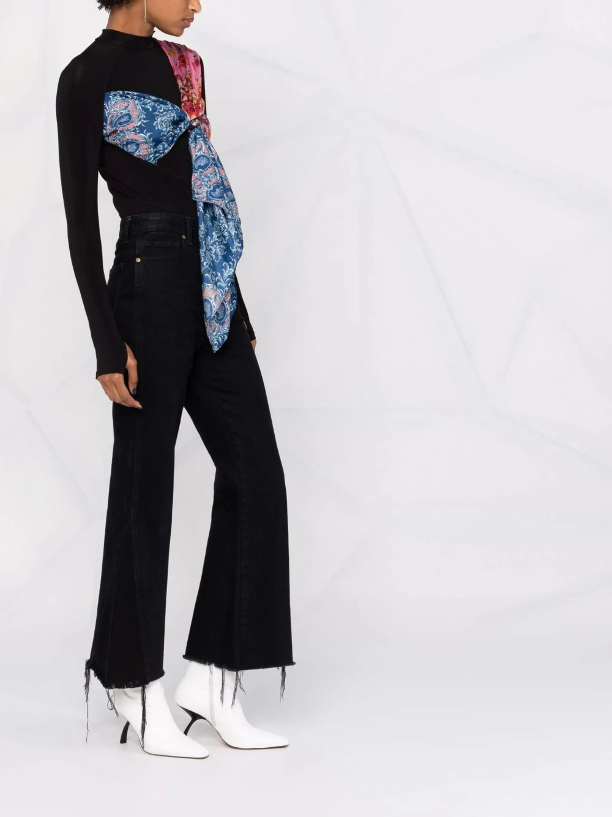 draped scarf detail top