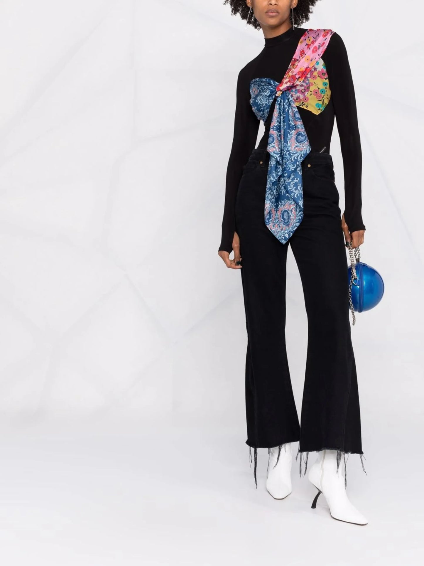 draped scarf detail top