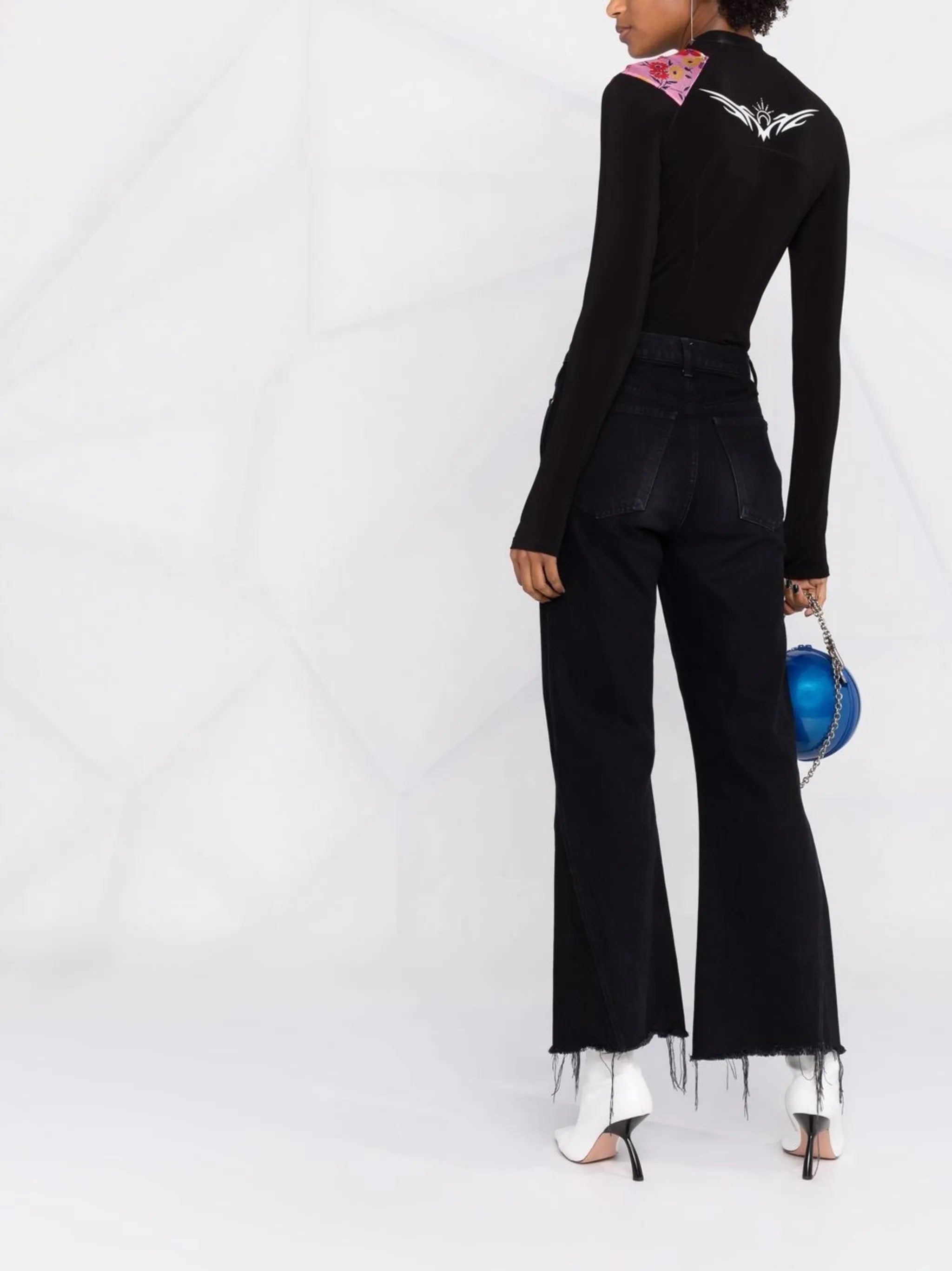 draped scarf detail top