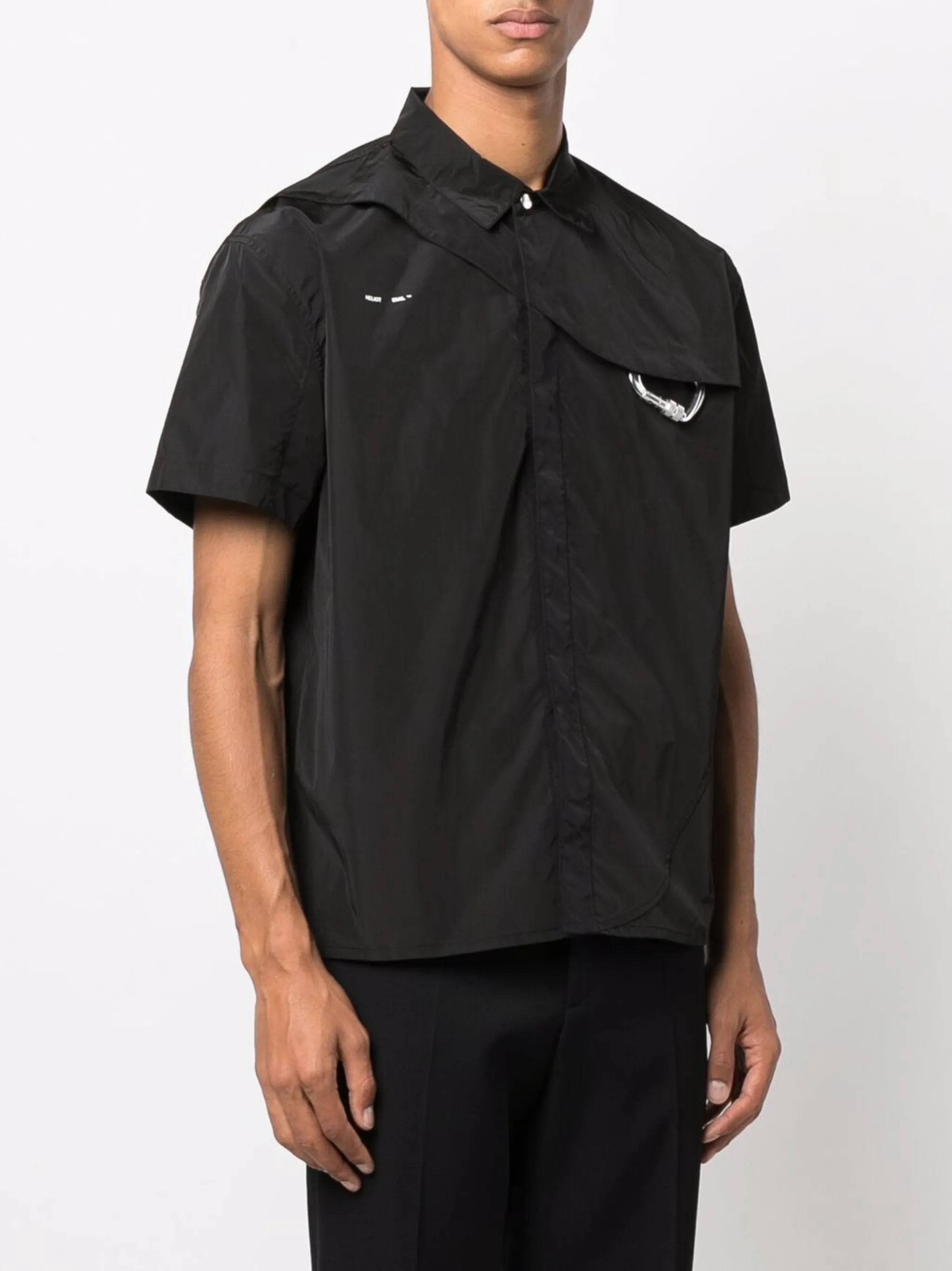 logo-print padded shirt