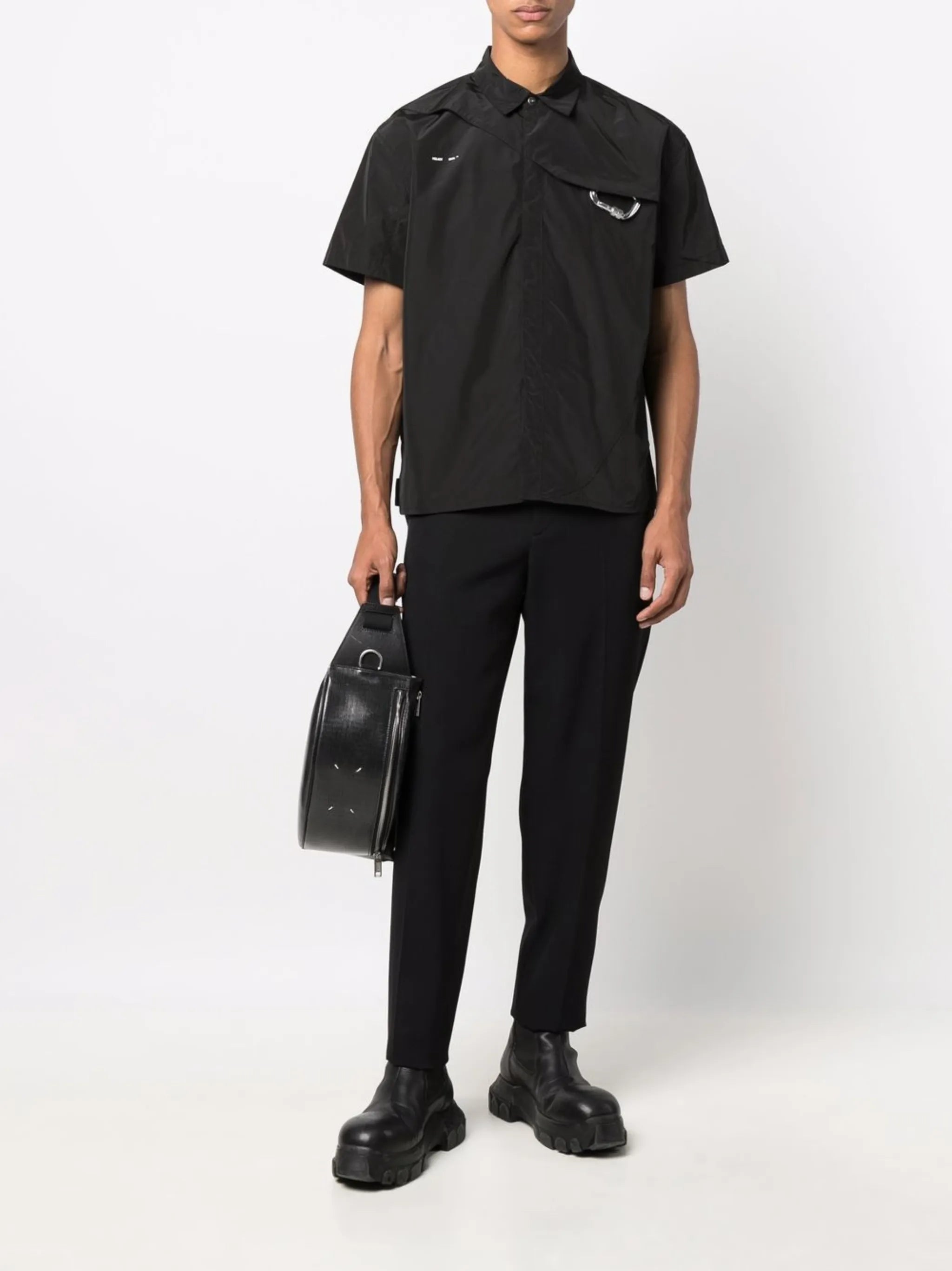 logo-print padded shirt