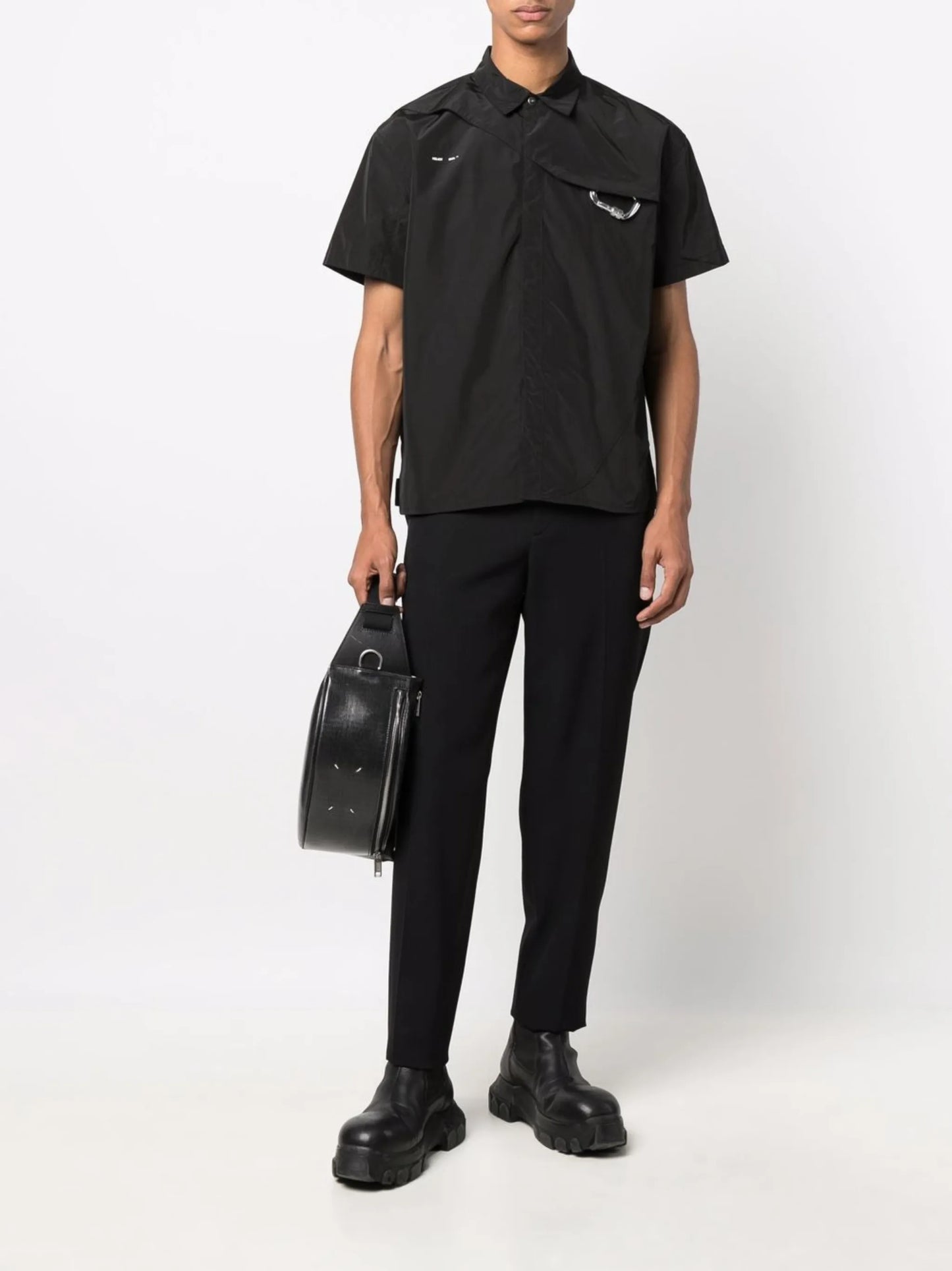 logo-print padded shirt