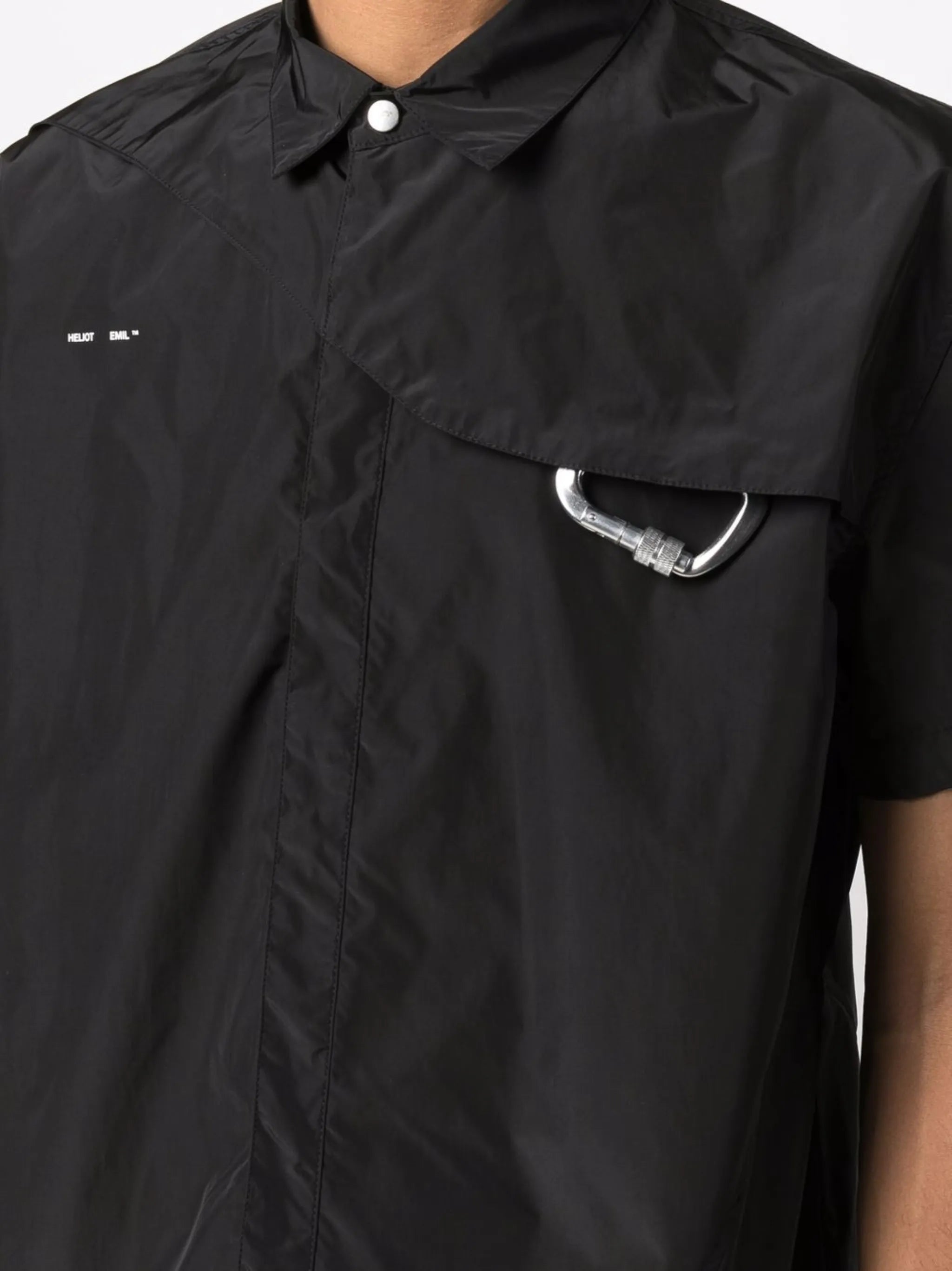 logo-print padded shirt