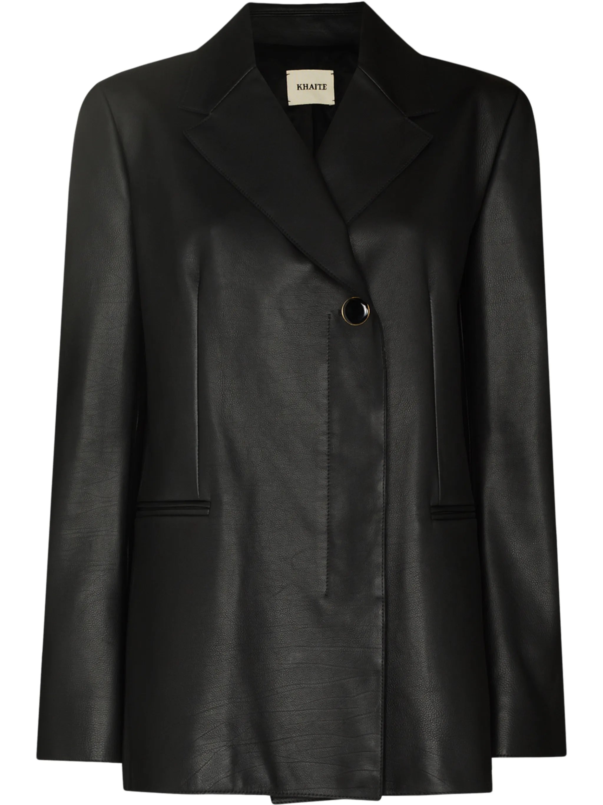 Johnson double-breasted leather blazer
