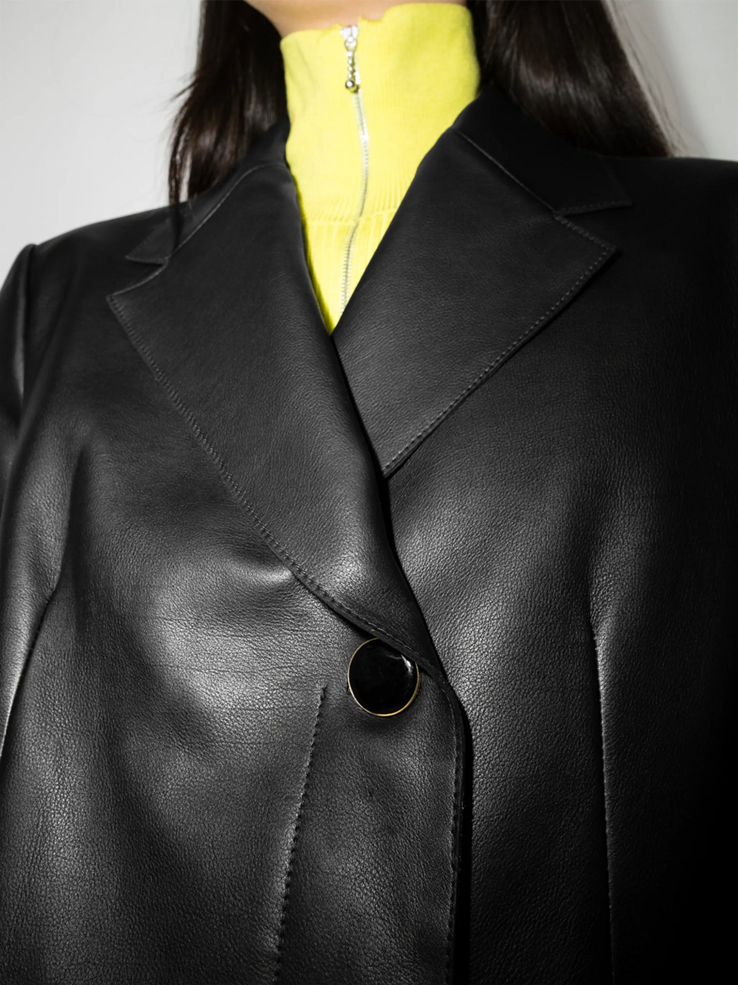 Johnson double-breasted leather blazer