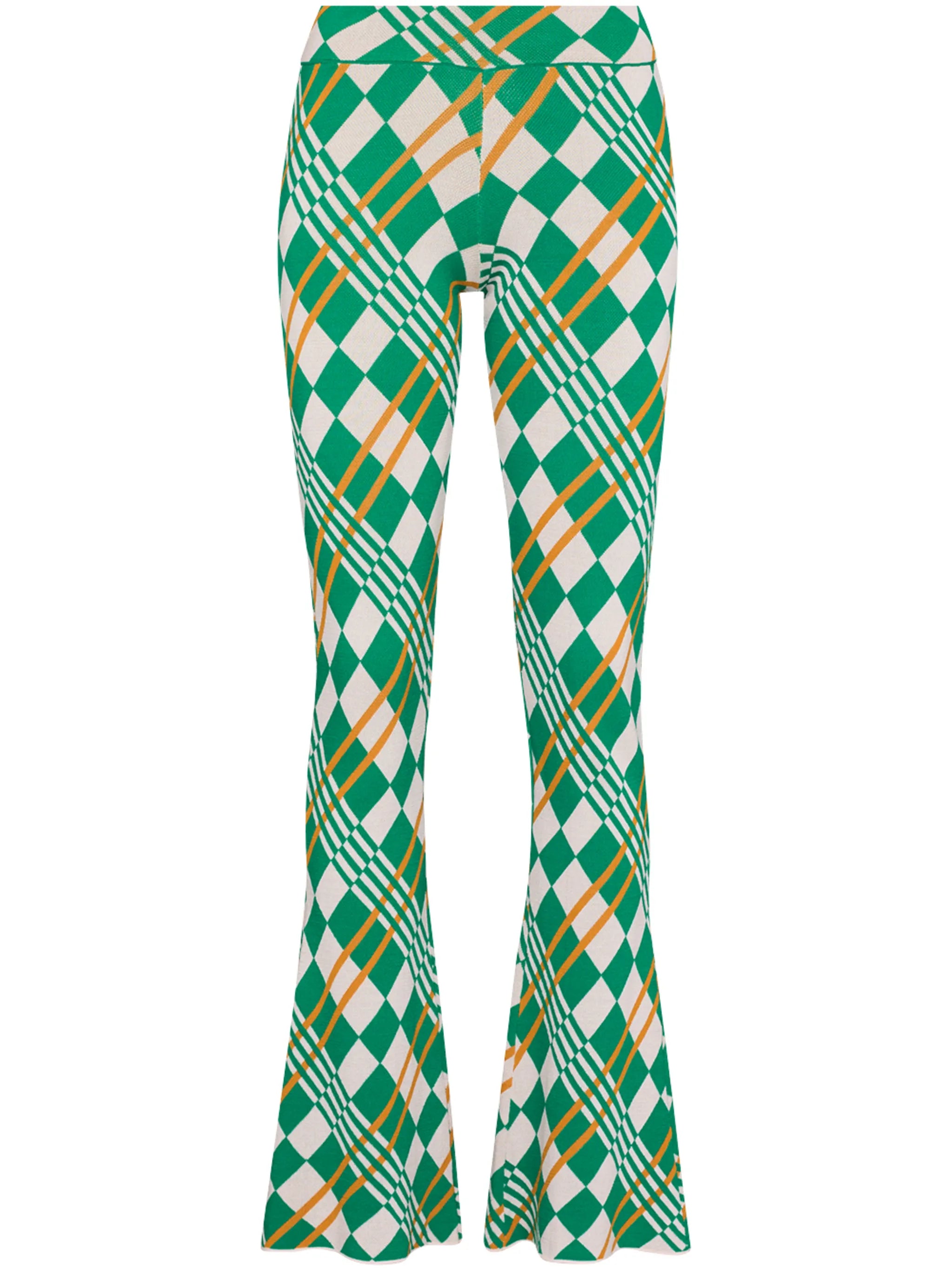 Lola check-pattern flared trousers