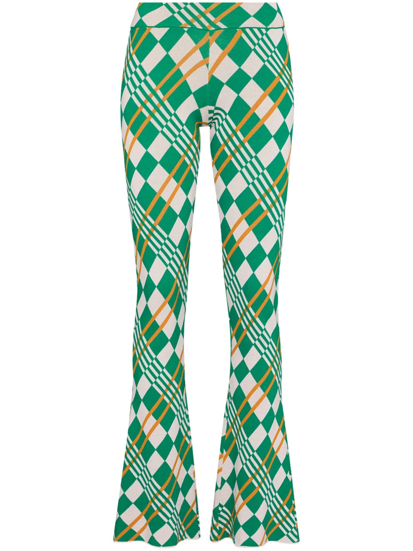 Lola check-pattern flared trousers