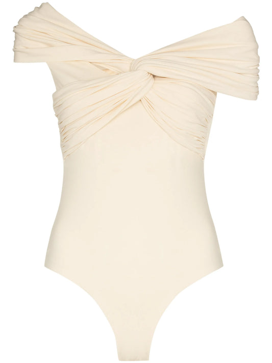 Cerise off-shoulder bodysuit