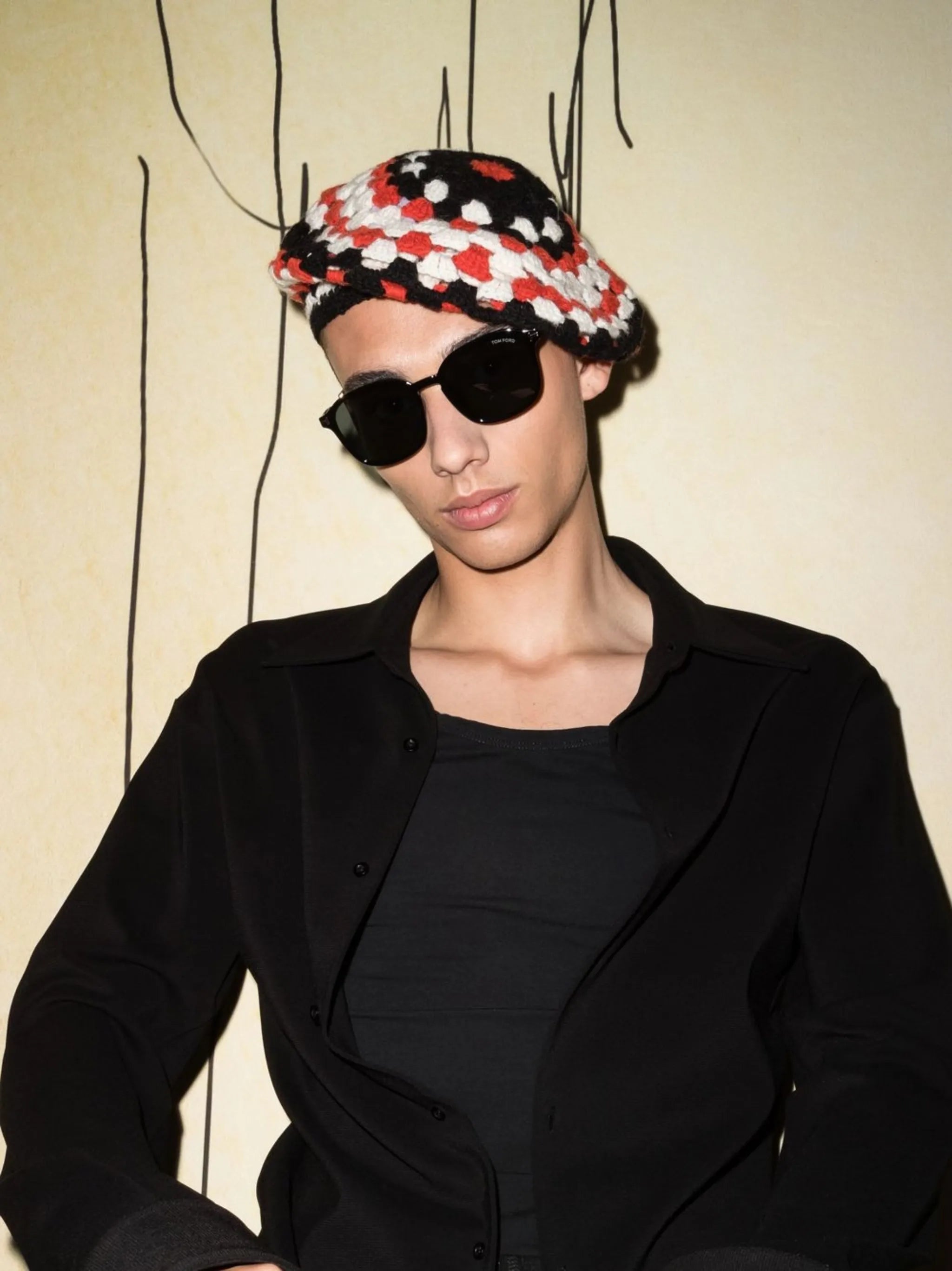 square-frame logo sunglasses