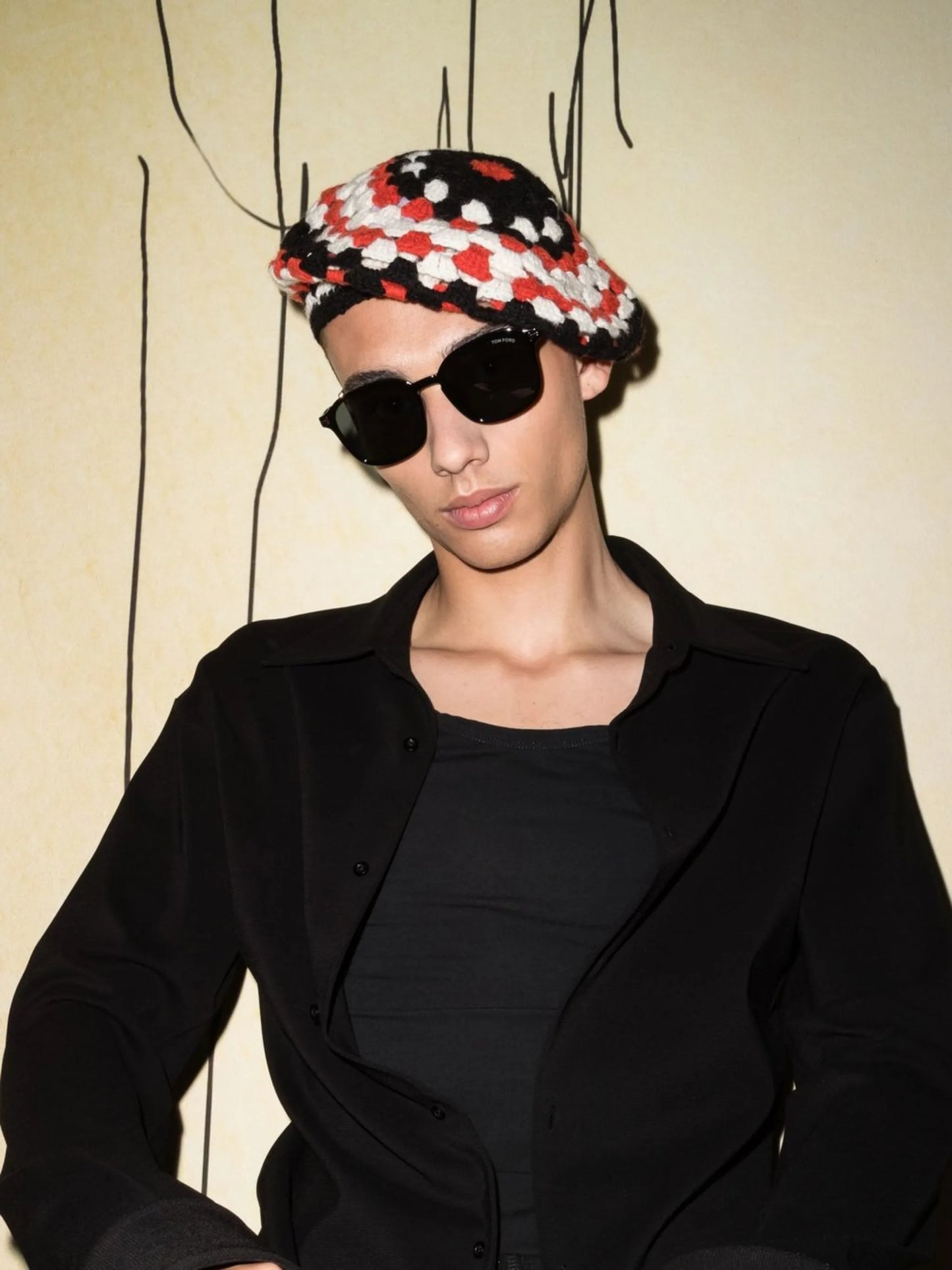 square-frame logo sunglasses