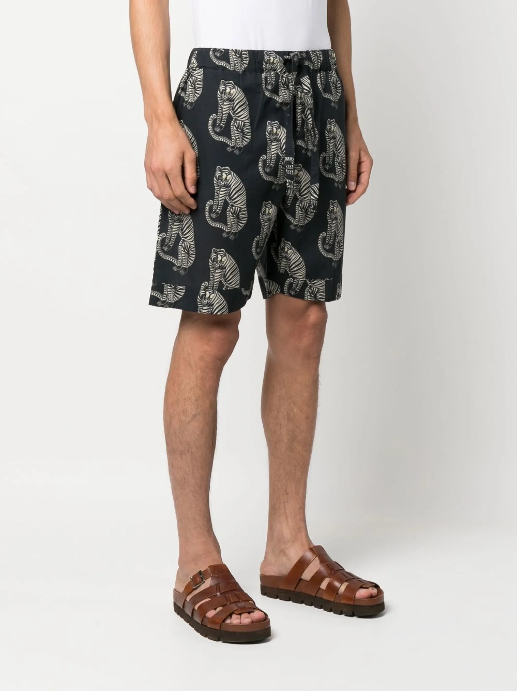 Sansindo tiger-print pajama shorts