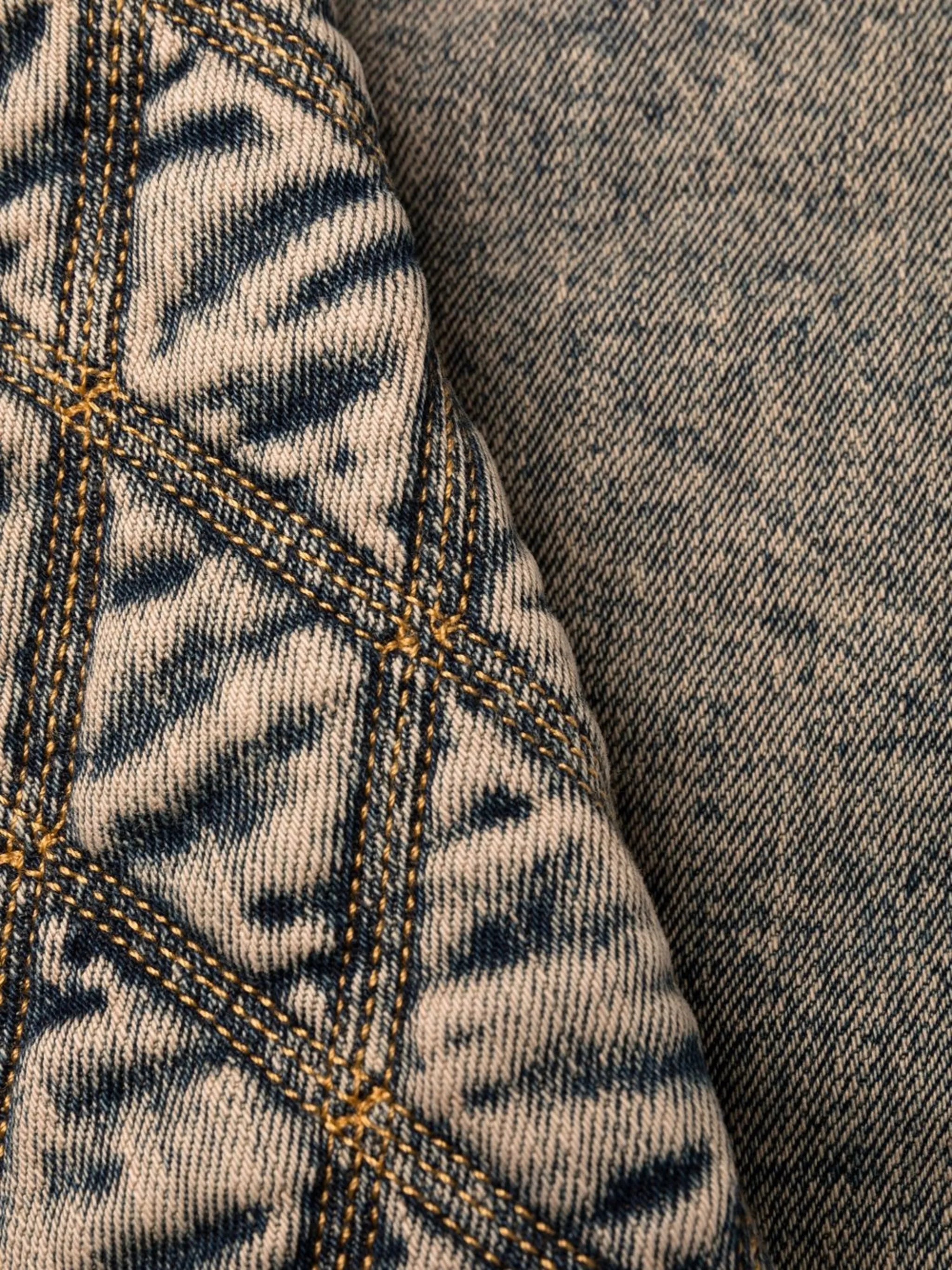 diamond embroidered slim fit jeans