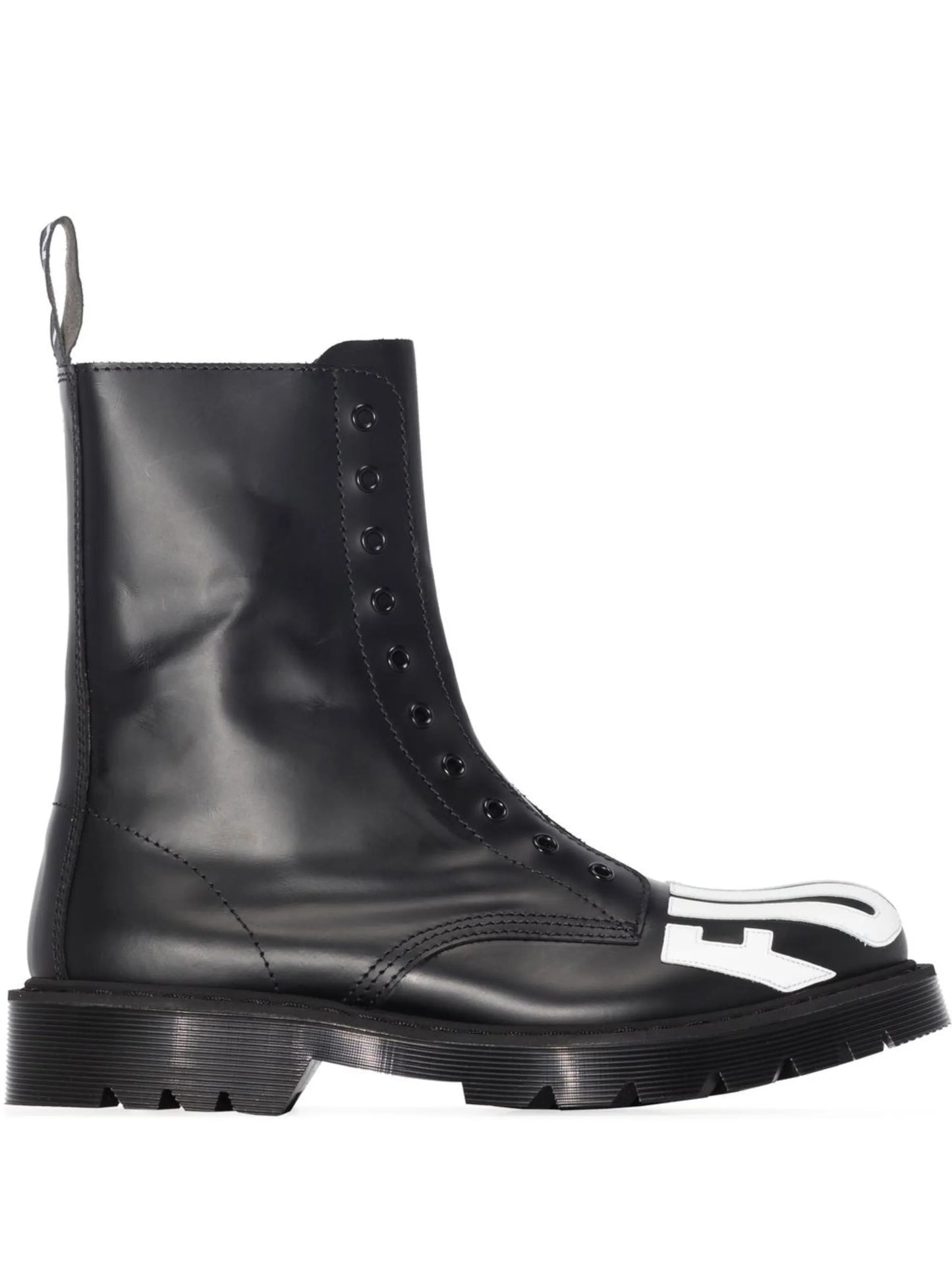 slogan-print army boots
