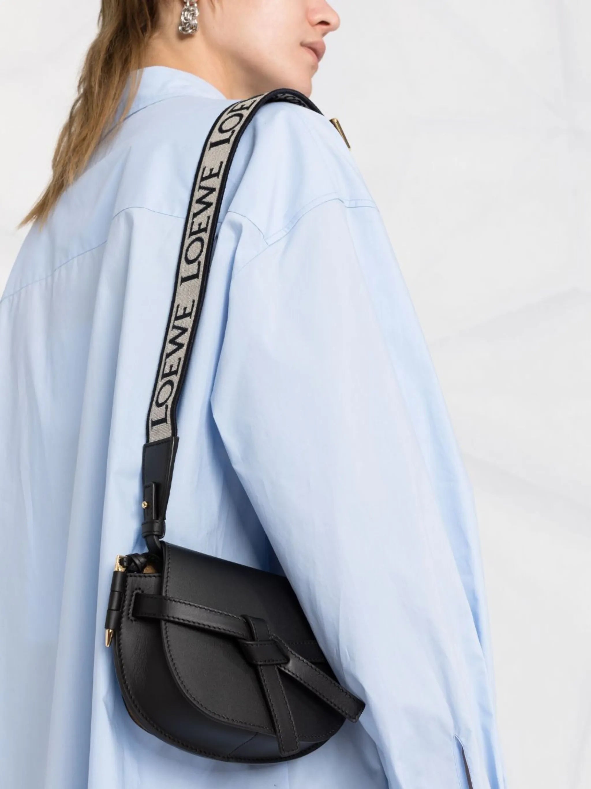 Gate leather shoulder bag