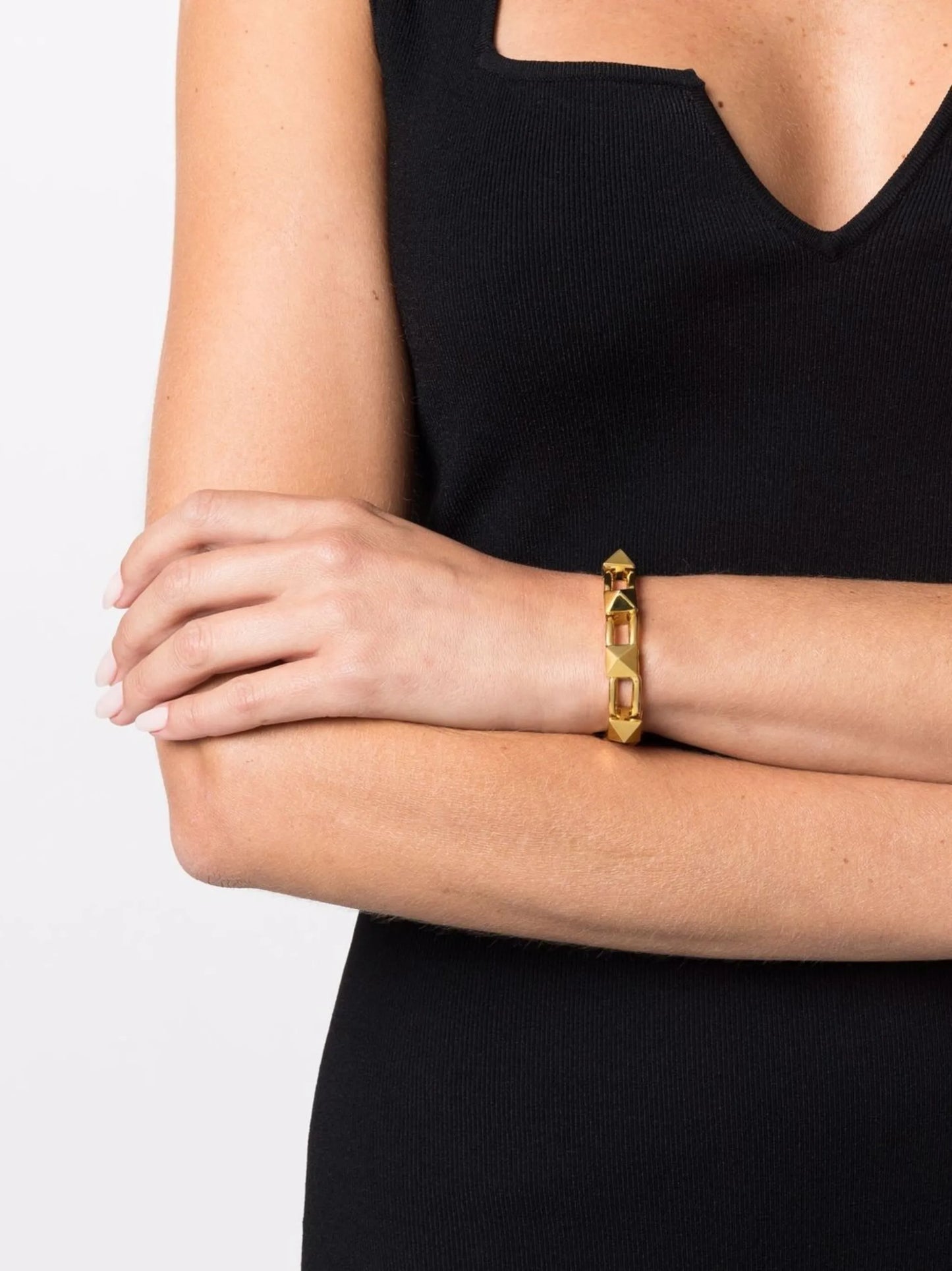 Rockstud chain-link bracelet