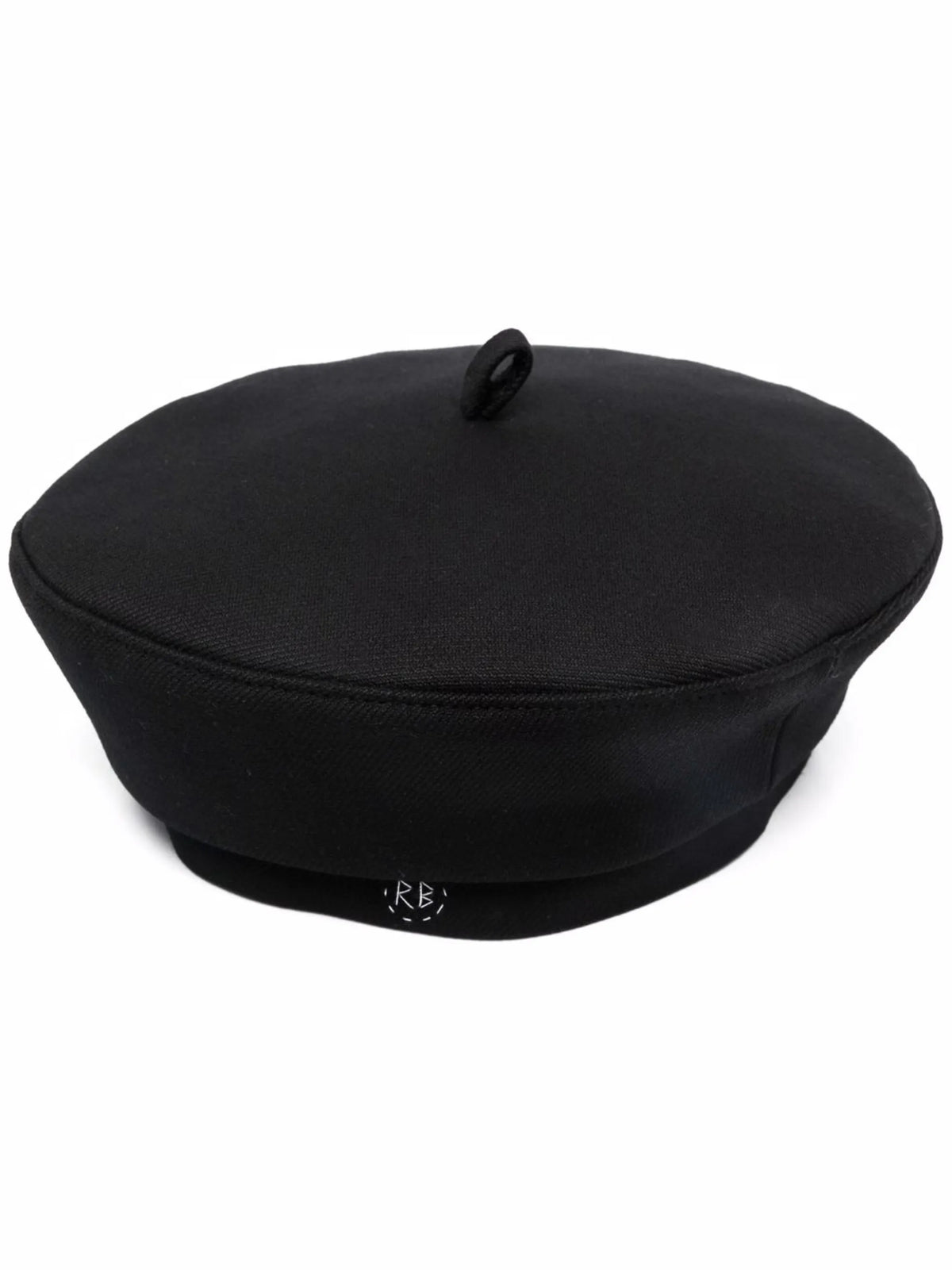 monogram-embroidered wool-blend beret