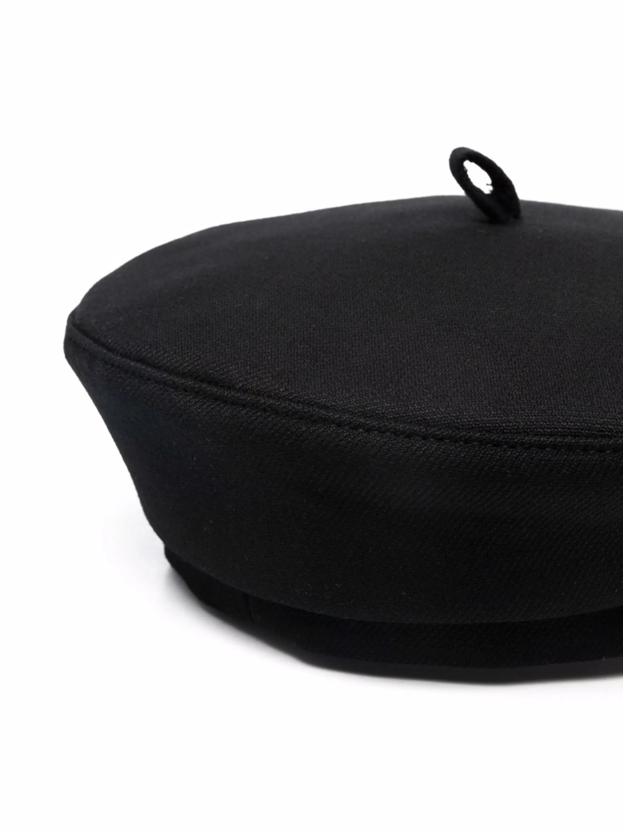 monogram-embroidered wool-blend beret