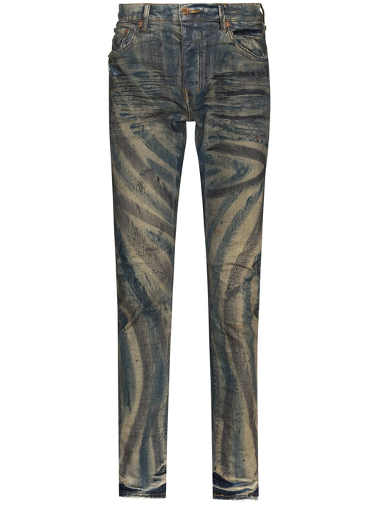 brushstroke-effect skinny jeans