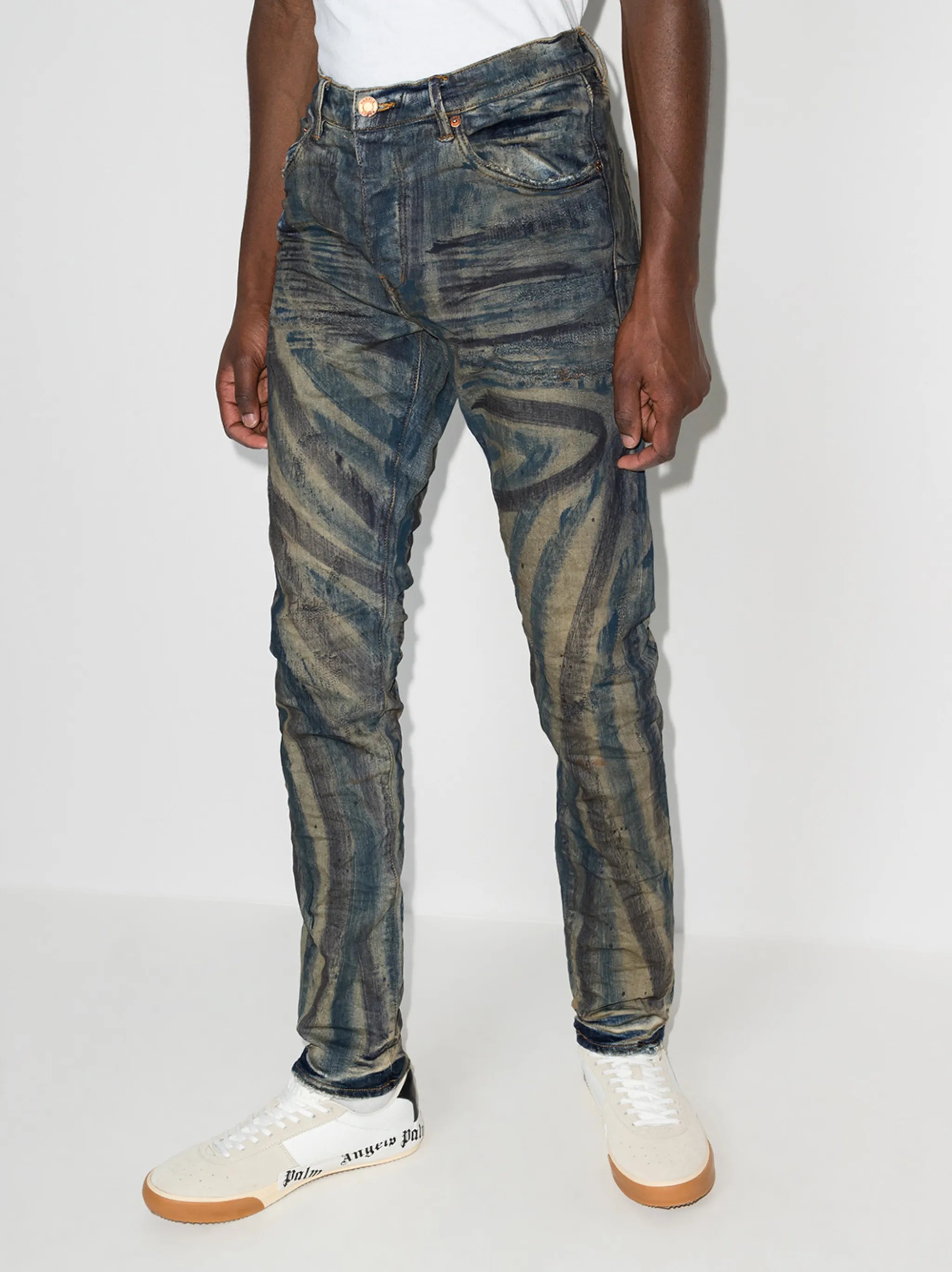 brushstroke-effect skinny jeans