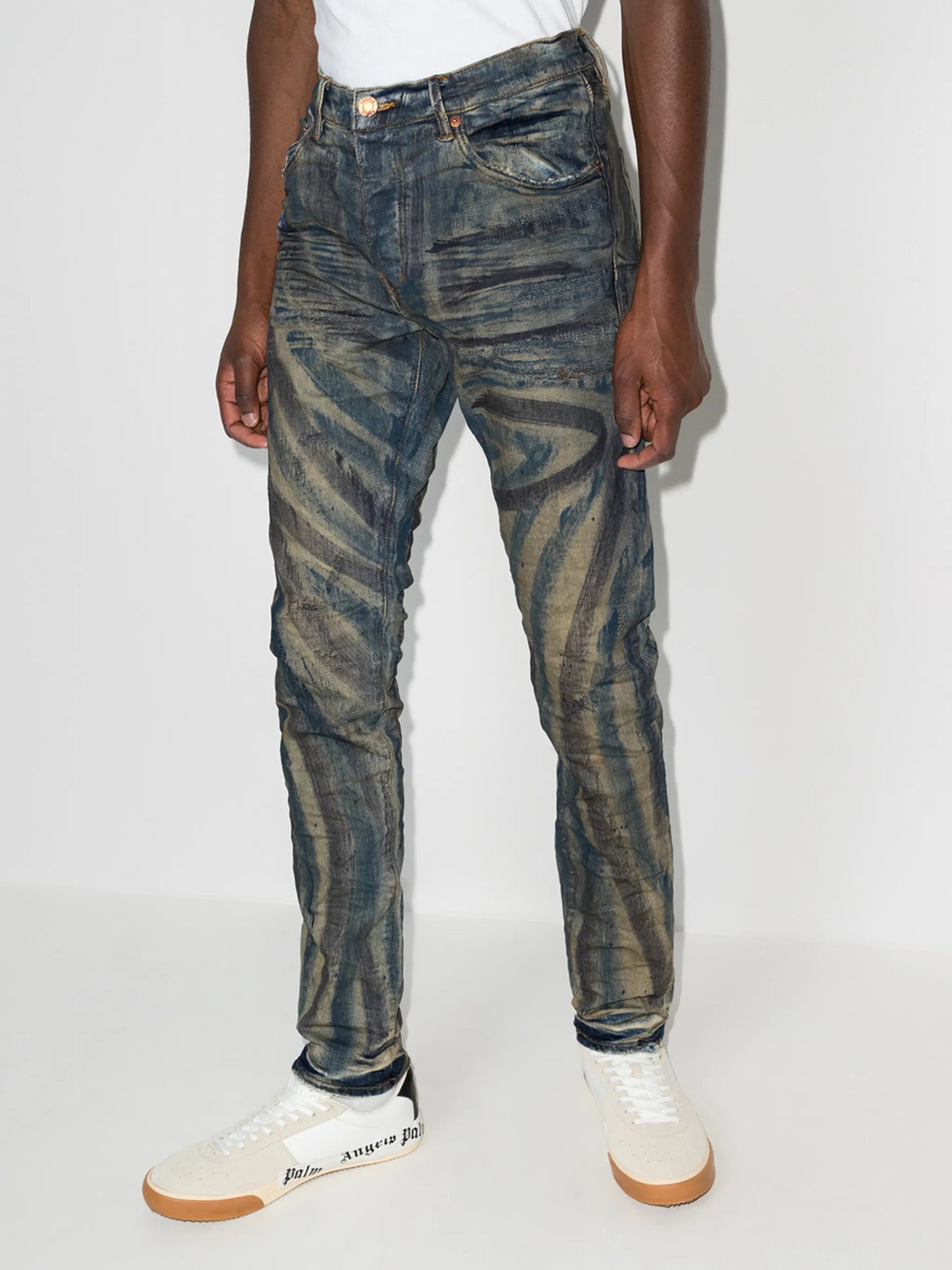 brushstroke-effect skinny jeans