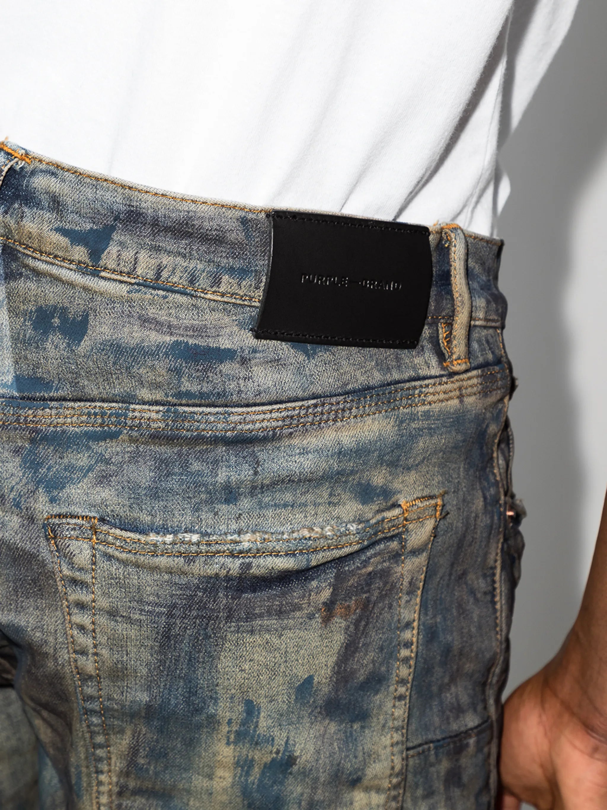 brushstroke-effect skinny jeans