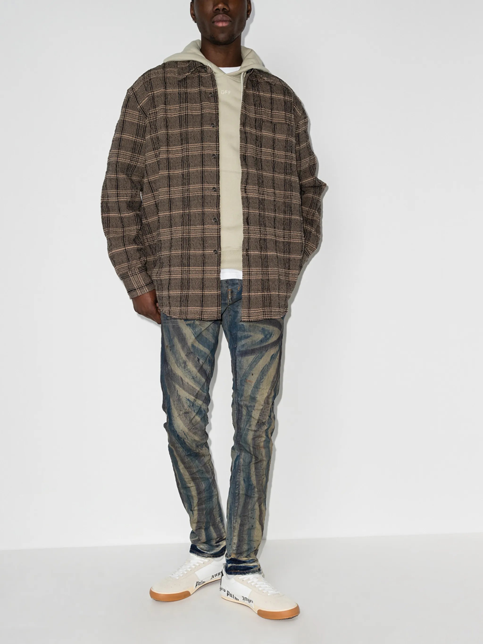 brushstroke-effect skinny jeans