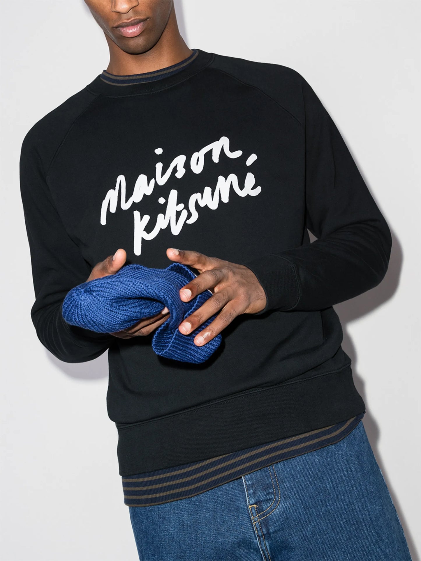 handwriting-logo cotton sweatshirt