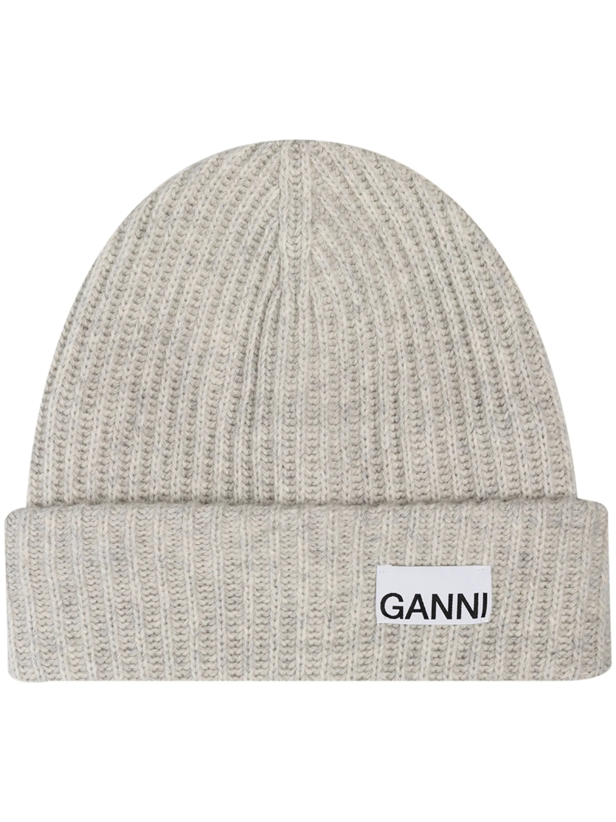 logo-patch ribbed-knit beanie