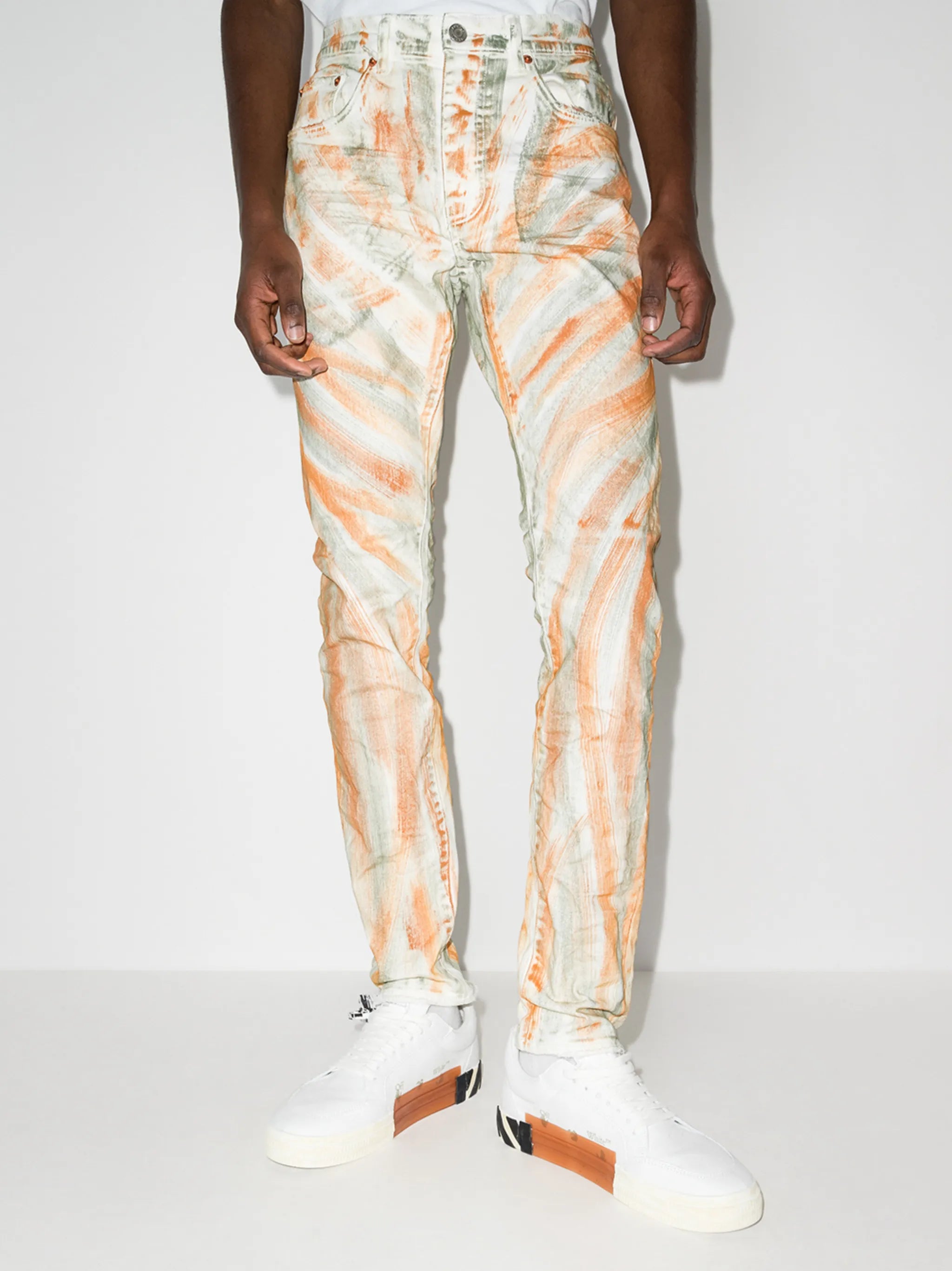 brushstroke-effect skinny jeans