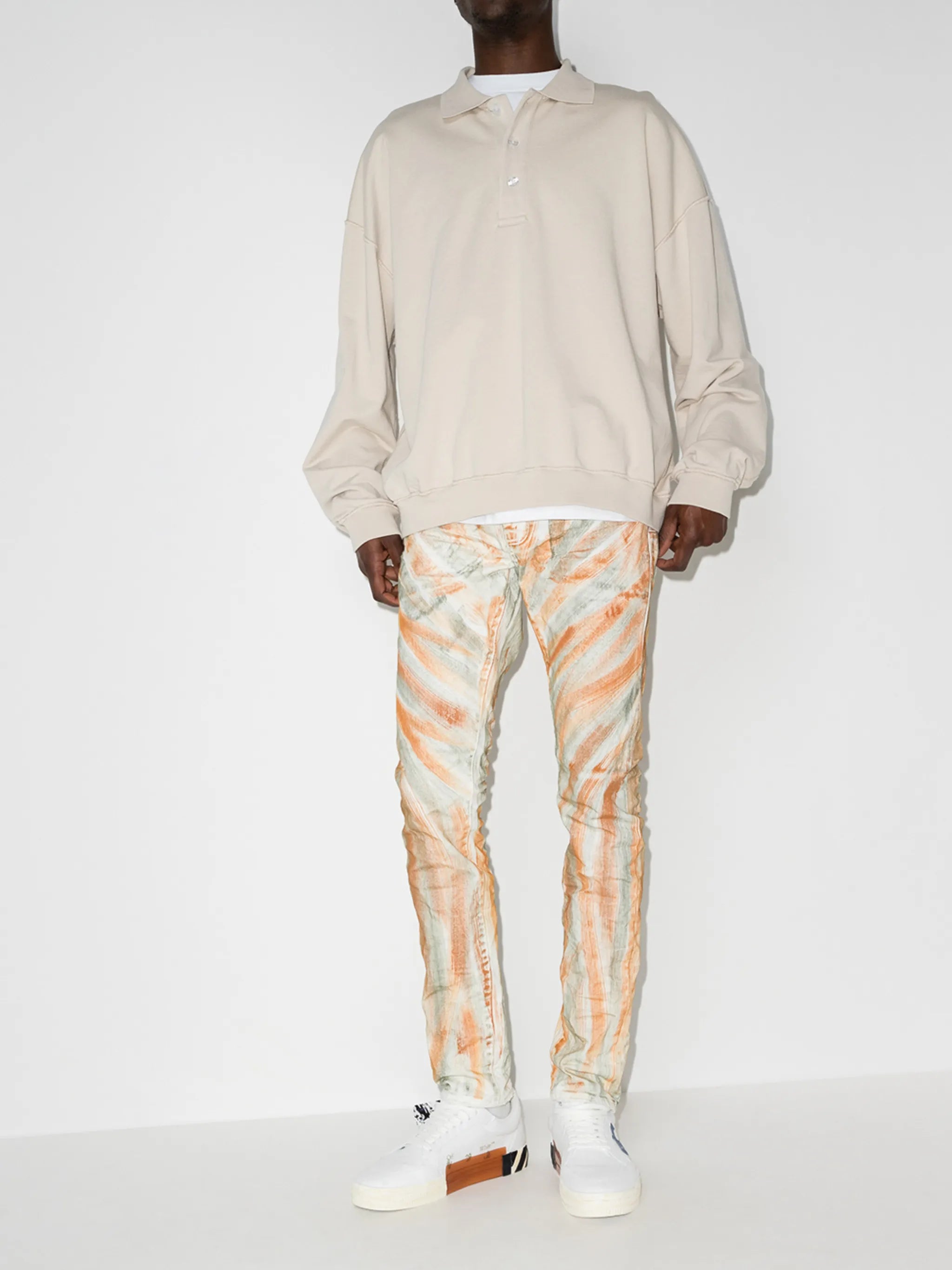 brushstroke-effect skinny jeans