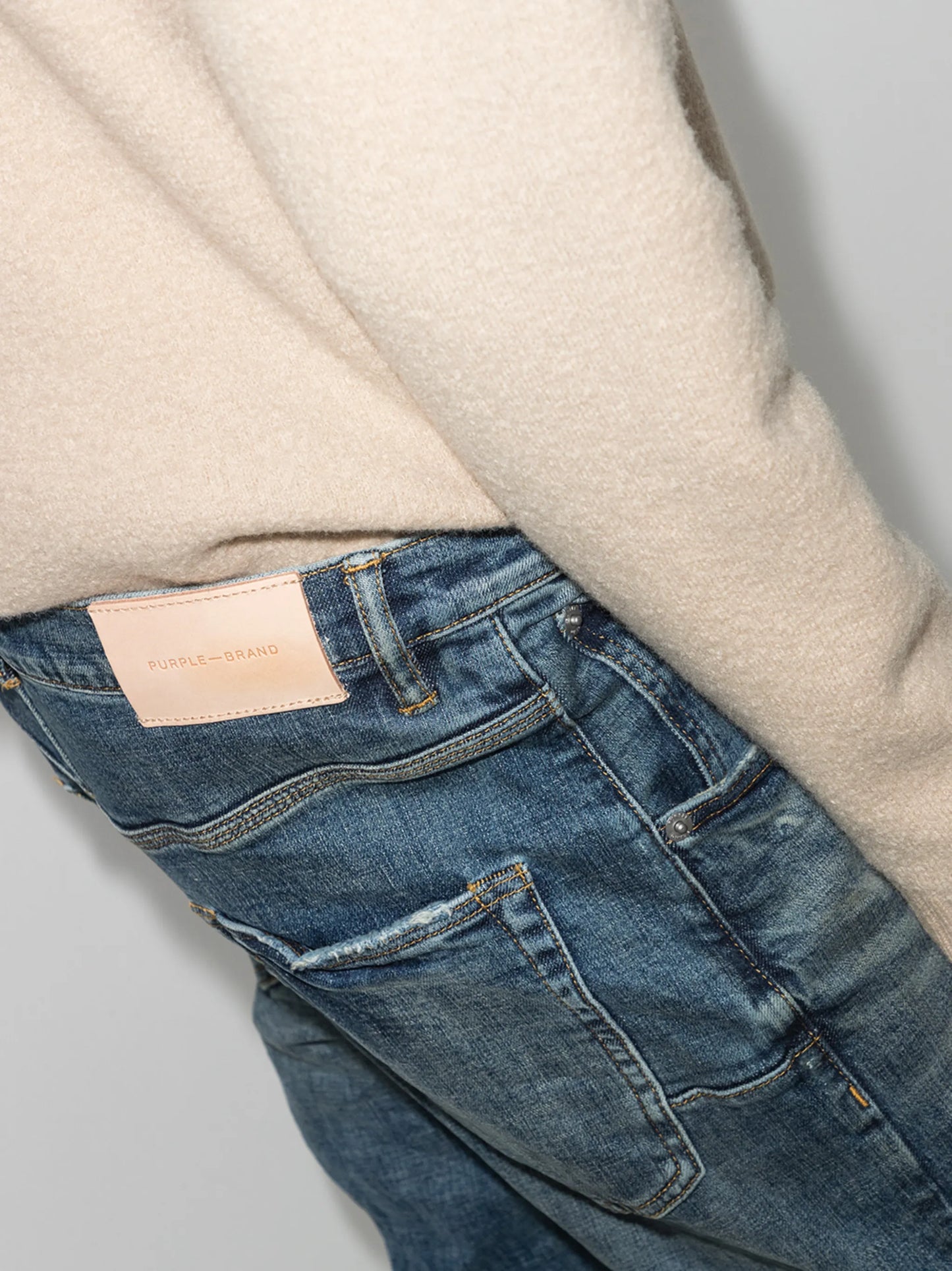 patchwork slim-fit jeans