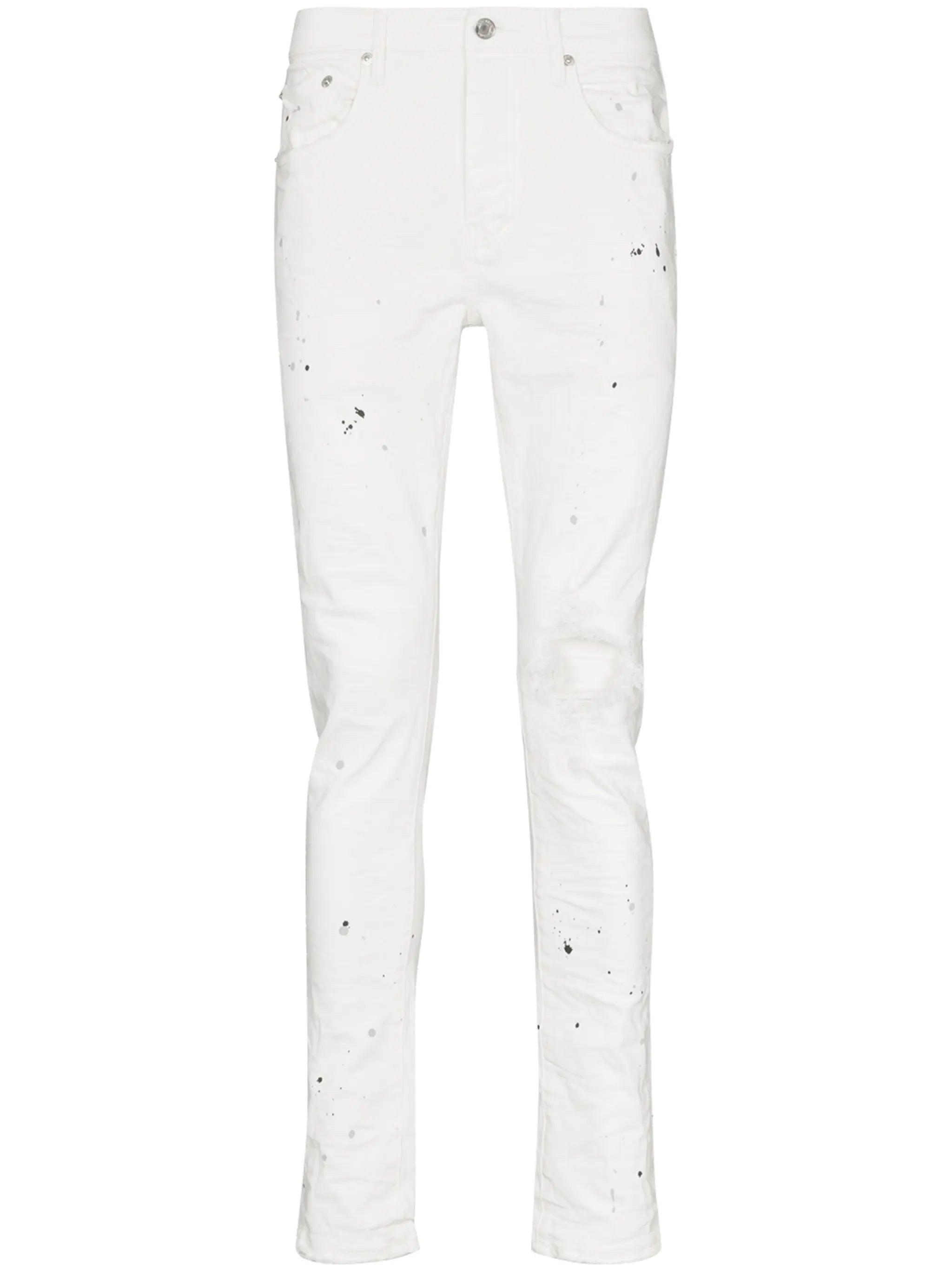 paint splatter-print skinny-cut jeans