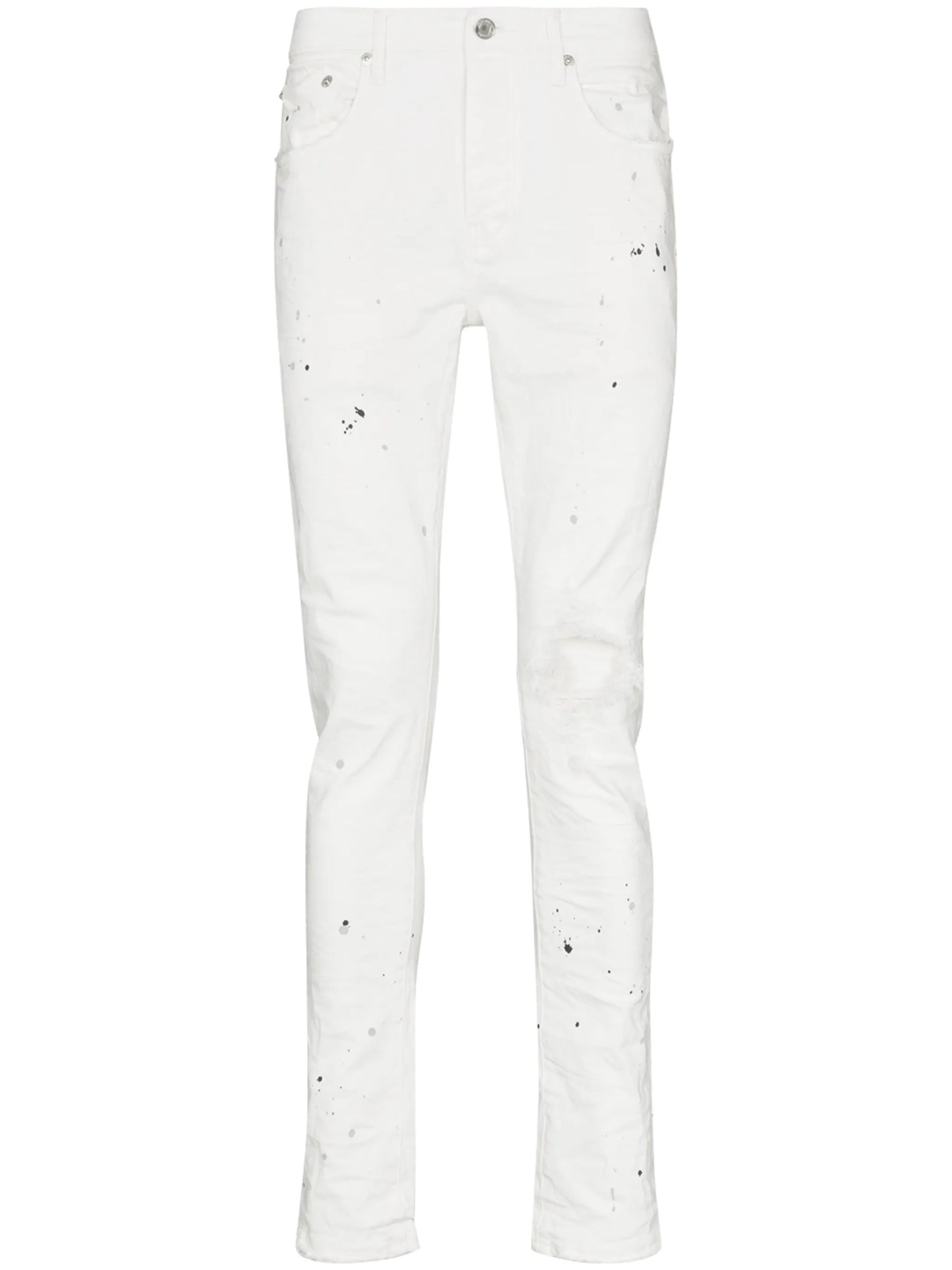 paint splatter-print skinny-cut jeans